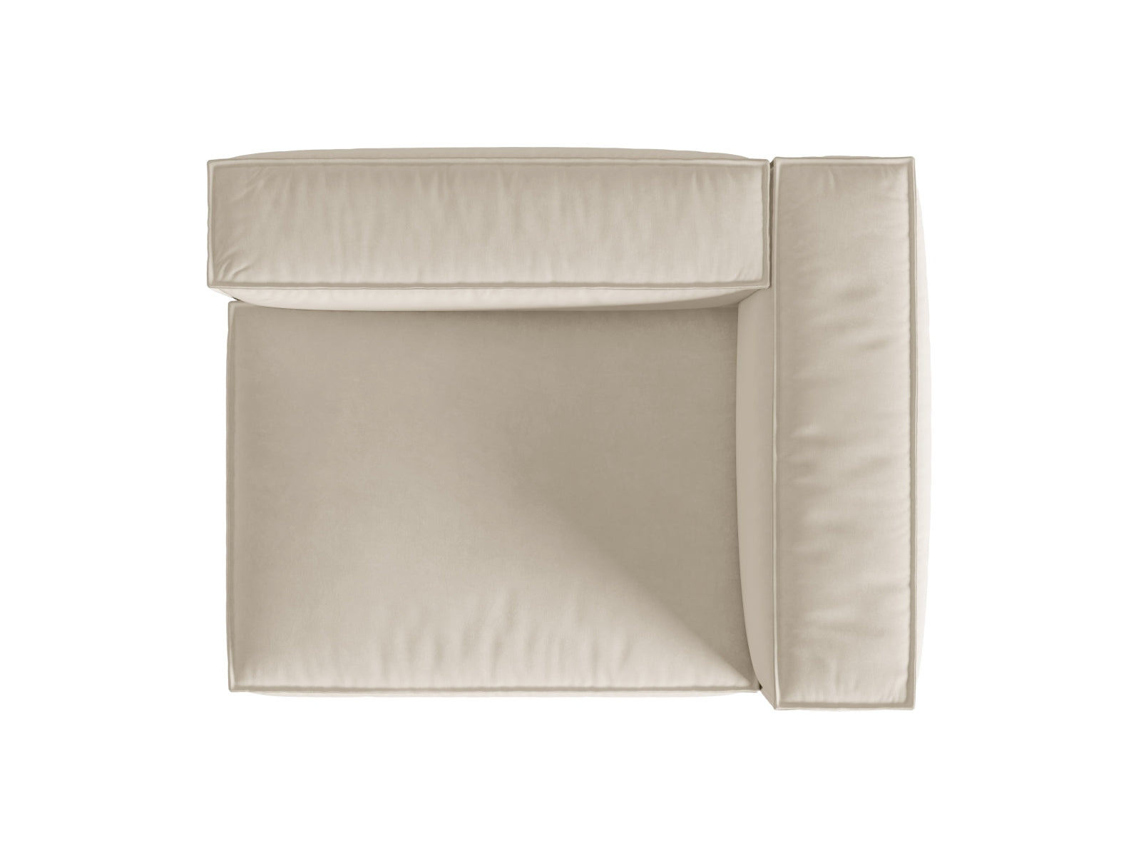 Nuria Velour Modular Sofa rechts 2 Sitzer in Beige-Paris präsentiert im Onlineshop von KAQTU Design AG. Modulares Sofa ist von Micadoni