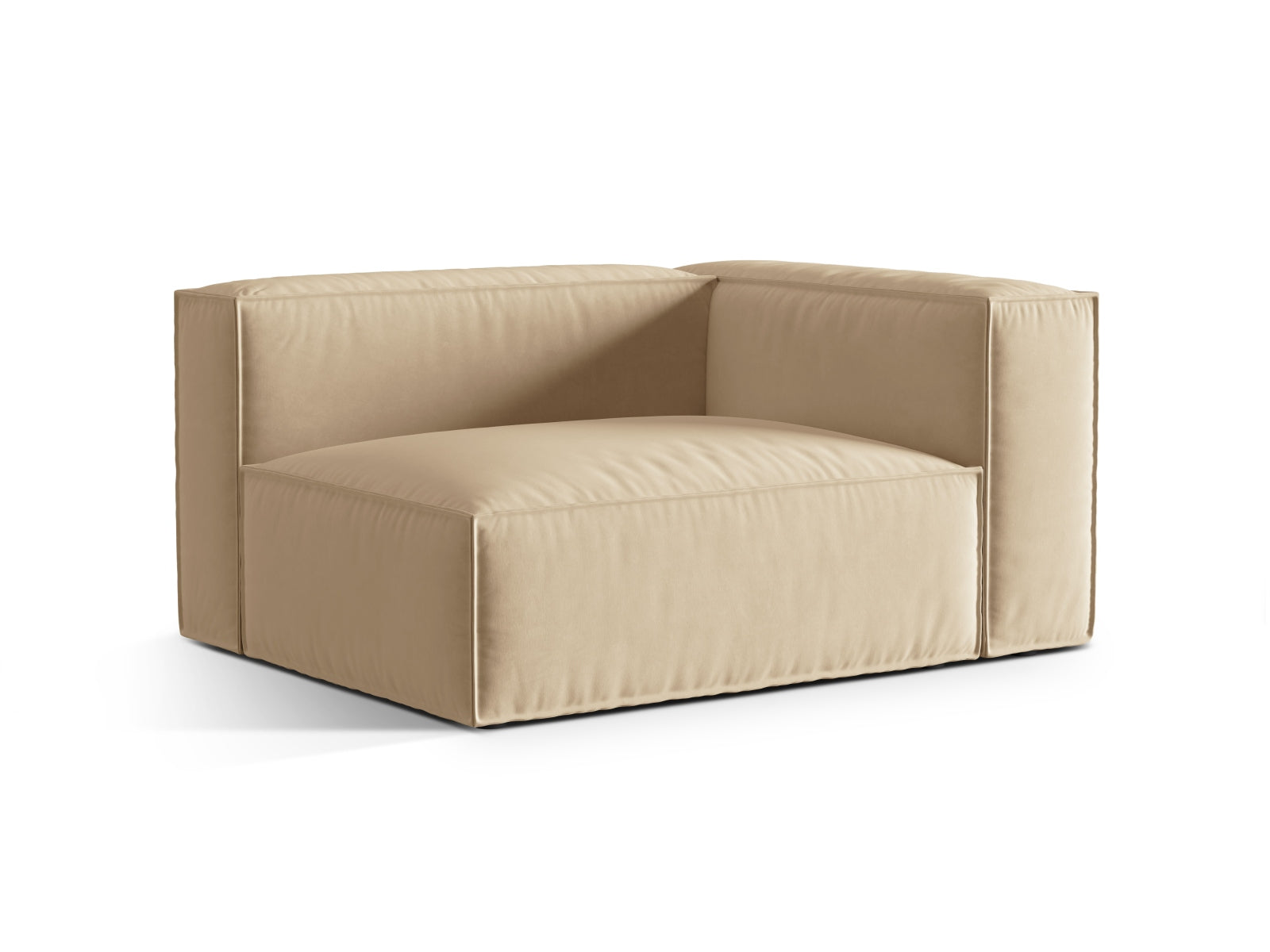 Nuria Velour Modular Sofa rechts 2 Sitzer in Nude-Paris präsentiert im Onlineshop von KAQTU Design AG. Modulares Sofa ist von Micadoni