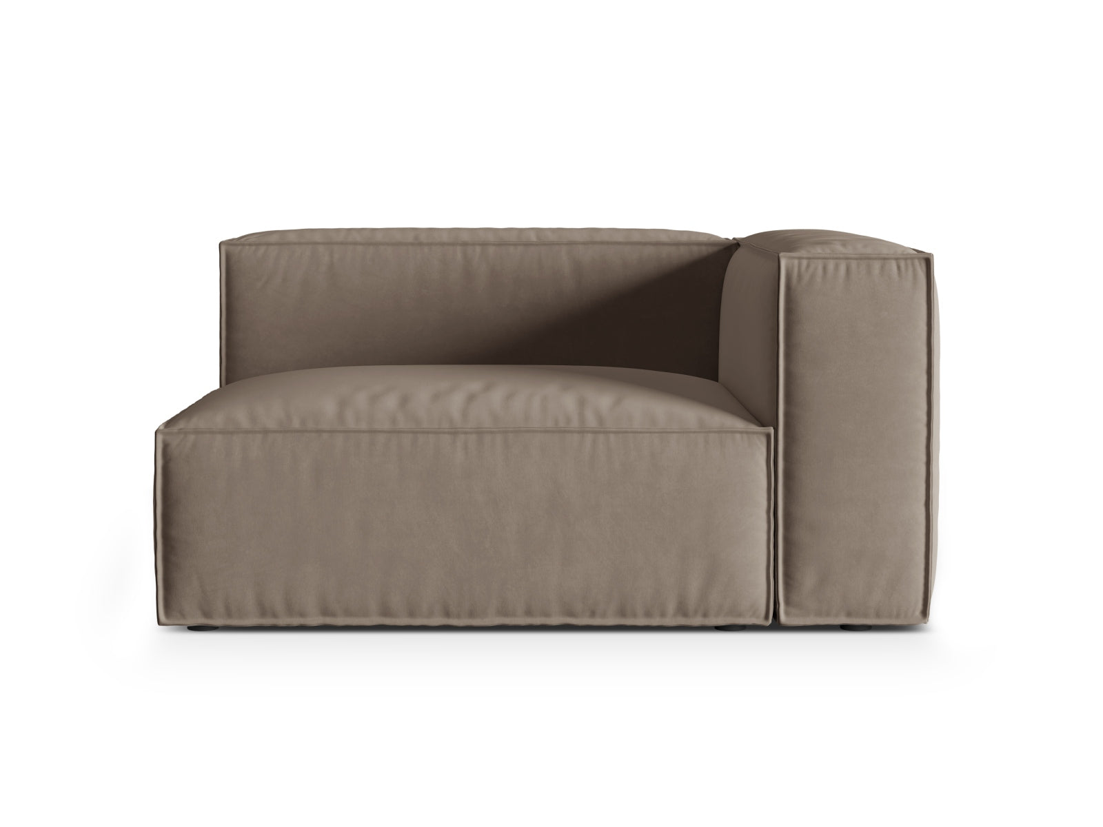Nuria Velour Modular Sofa rechts 2 Sitzer in Warm grey-Paris präsentiert im Onlineshop von KAQTU Design AG. Modulares Sofa ist von Micadoni