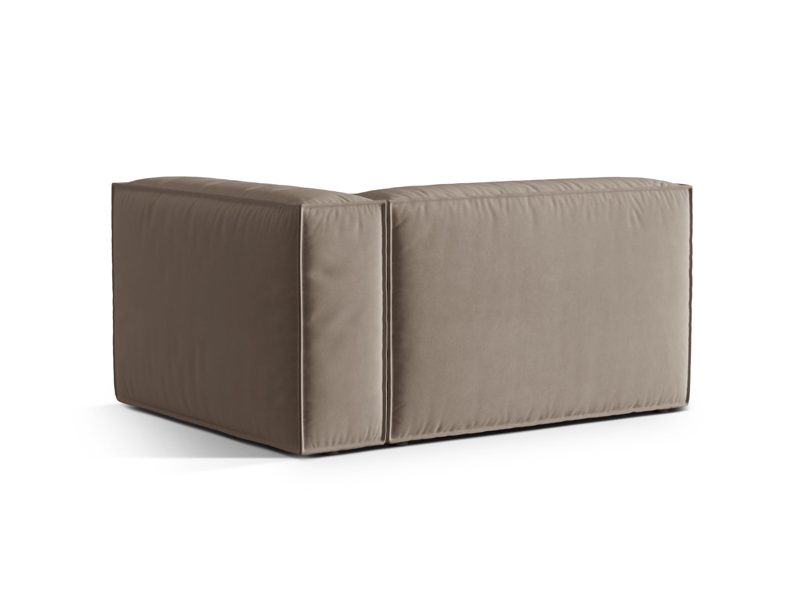 Nuria Velour Modular Sofa rechts 2 Sitzer in Warm grey-Paris präsentiert im Onlineshop von KAQTU Design AG. Modulares Sofa ist von Micadoni