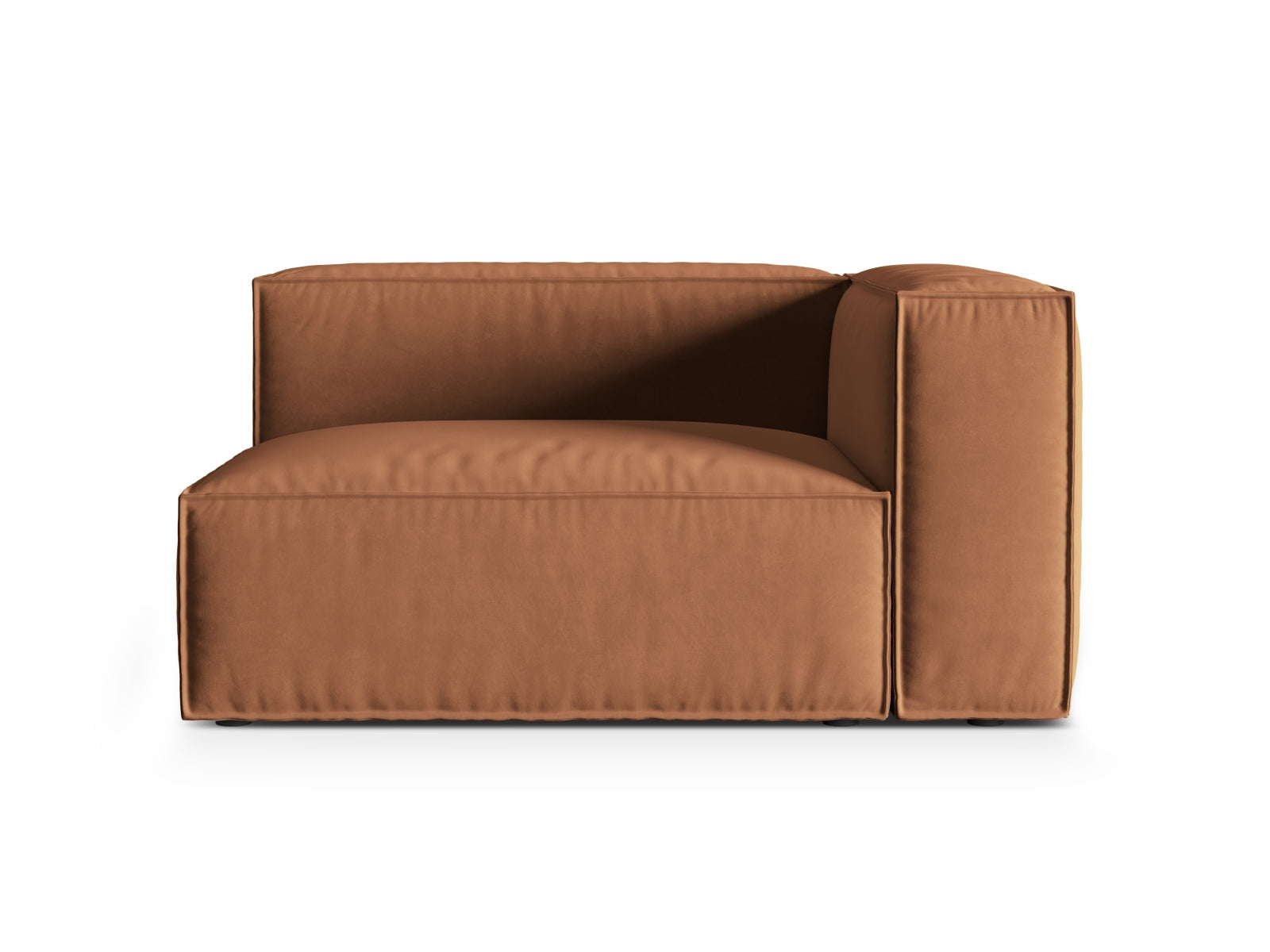 Nuria Velour Modular Sofa rechts 2 Sitzer in Honey-Paris präsentiert im Onlineshop von KAQTU Design AG. Modulares Sofa ist von Micadoni
