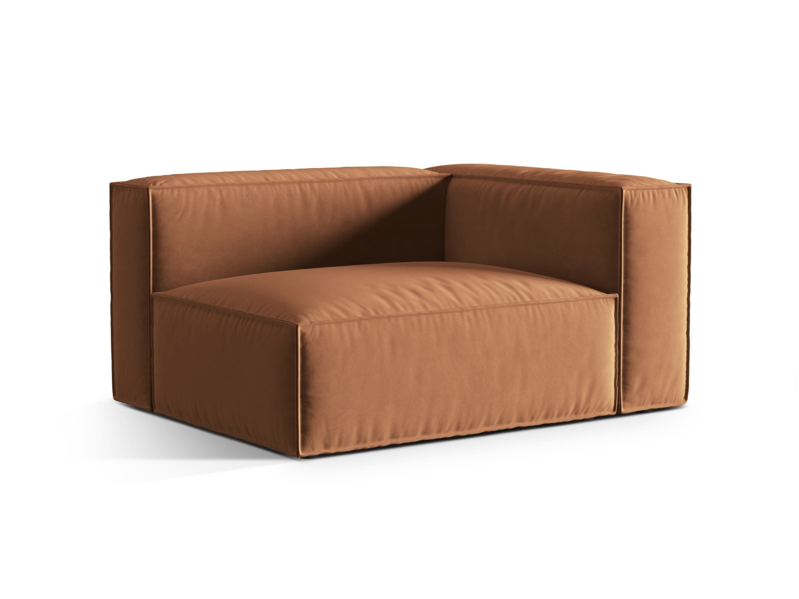 Nuria Velour Modular Sofa rechts 2 Sitzer in Honey-Paris präsentiert im Onlineshop von KAQTU Design AG. Modulares Sofa ist von Micadoni