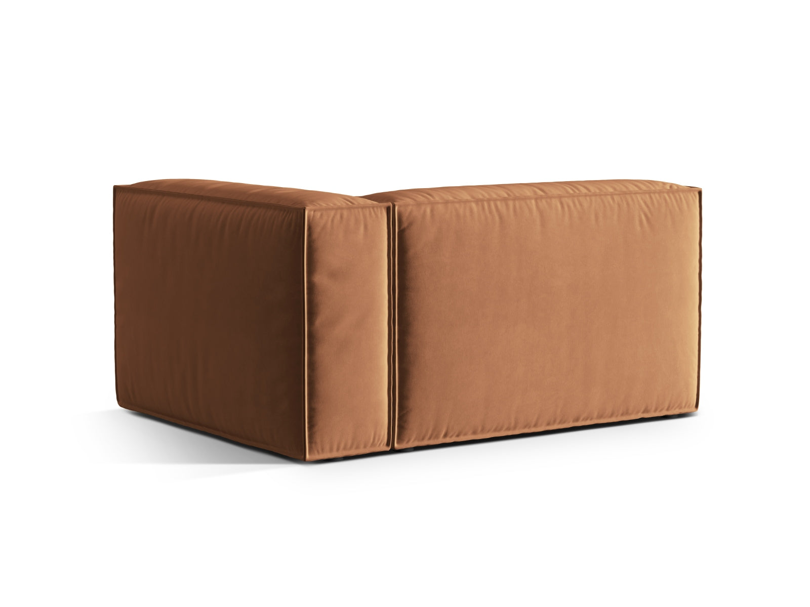 Stylisches Nuria Velour Modular Sofa, rechte 2-Sitzer-Option, perfekt für moderne Interiors und gemütliche Entspannung.