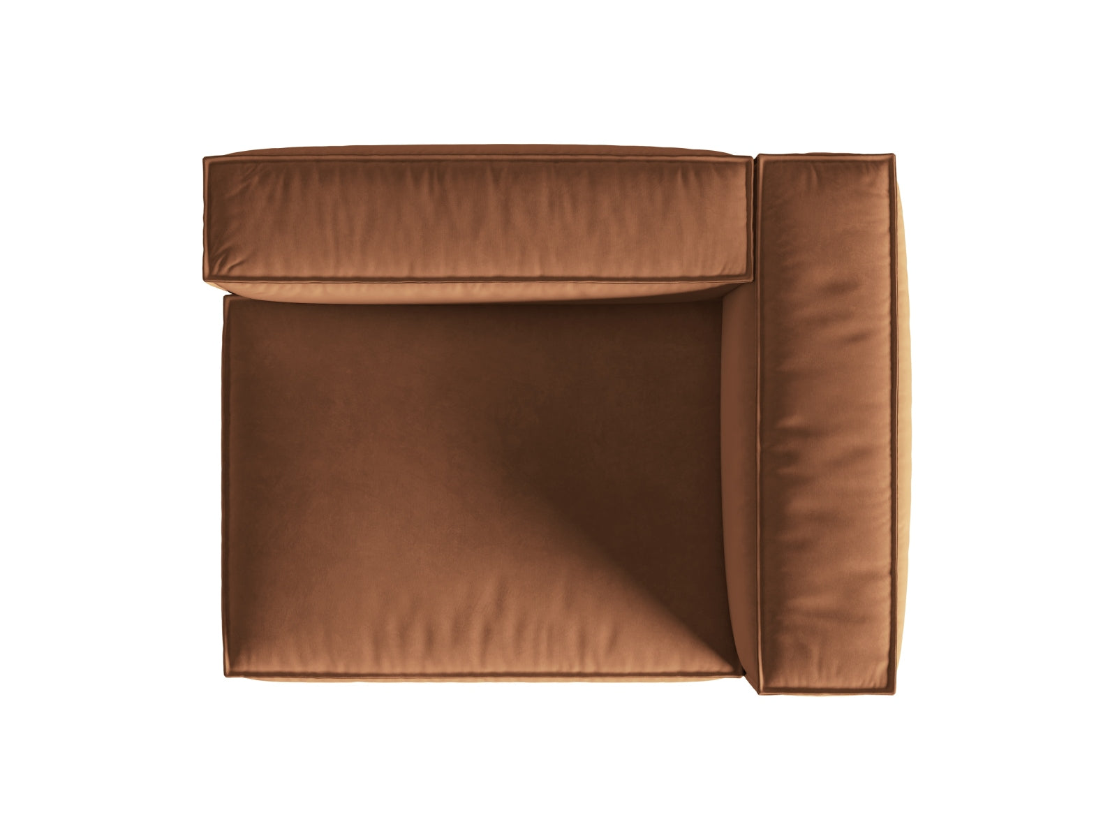 Nuria Velour Modular Sofa rechts 2 Sitzer in Honey-Paris präsentiert im Onlineshop von KAQTU Design AG. Modulares Sofa ist von Micadoni