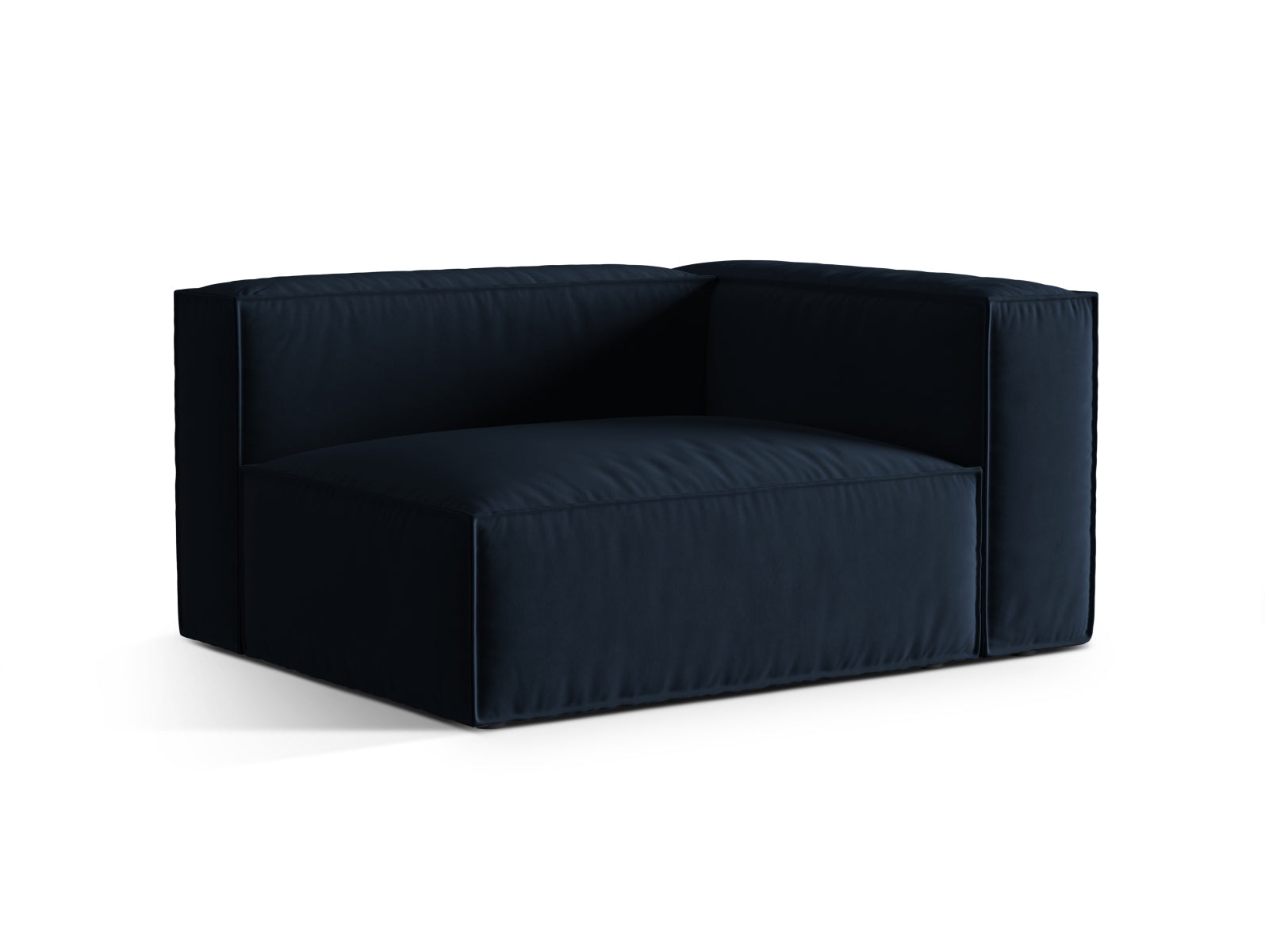 Nuria Velour Modular Sofa rechts 2 Sitzer in Dark Blue-Paris präsentiert im Onlineshop von KAQTU Design AG. Modulares Sofa ist von Micadoni