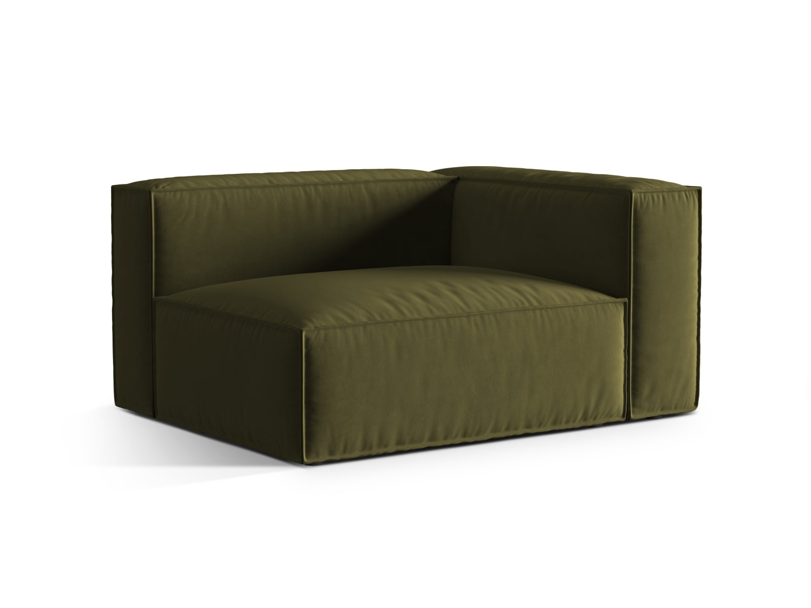 Nuria Velour Modular Sofa rechts 2 Sitzer in Moss Green Melange-Paris präsentiert im Onlineshop von KAQTU Design AG. Modulares Sofa ist von Micadoni