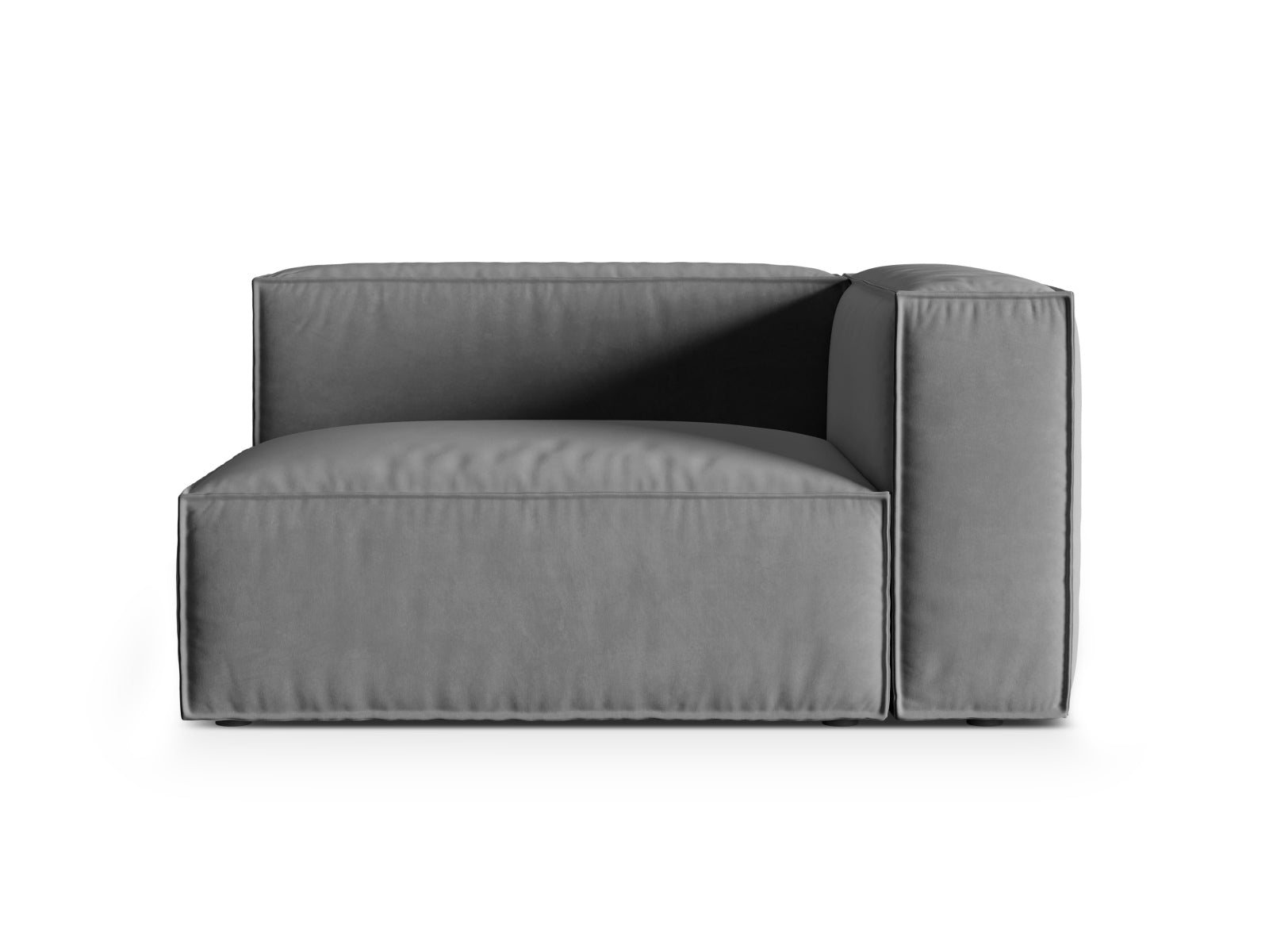 Nuria Velour Modular Sofa rechts 2 Sitzer in Grey-Paris präsentiert im Onlineshop von KAQTU Design AG. Modulares Sofa ist von Micadoni