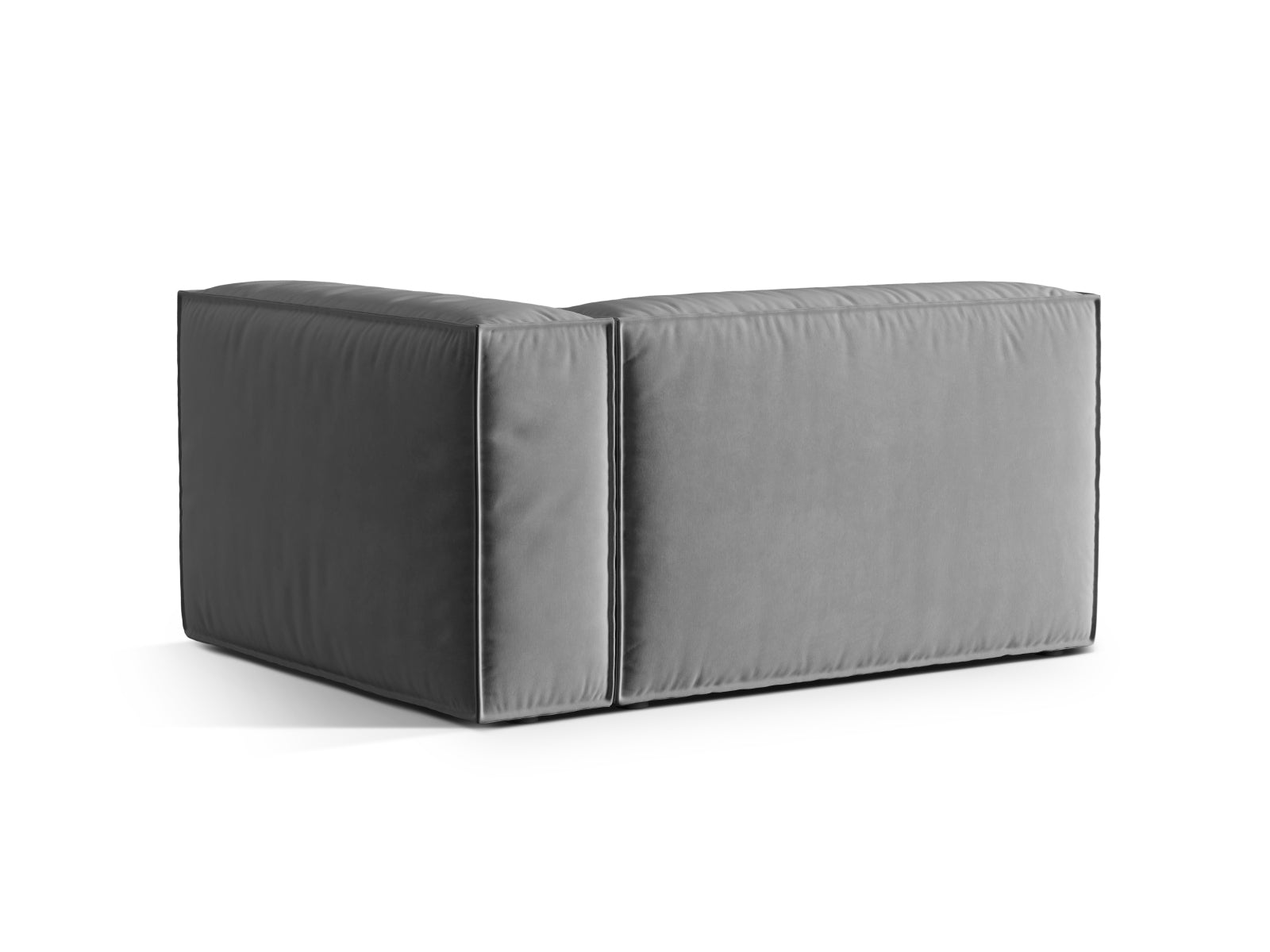 Nuria Velour Modular Sofa rechts 2 Sitzer in Grey-Paris präsentiert im Onlineshop von KAQTU Design AG. Modulares Sofa ist von Micadoni