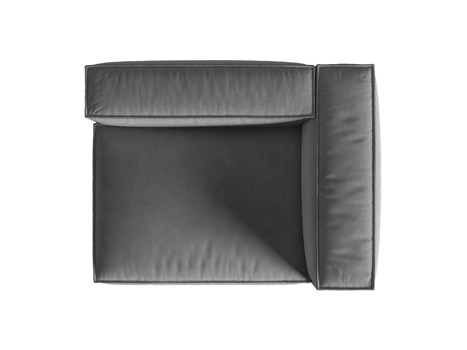 Nuria Velour Modular Sofa rechts 2 Sitzer in Grey-Paris präsentiert im Onlineshop von KAQTU Design AG. Modulares Sofa ist von Micadoni