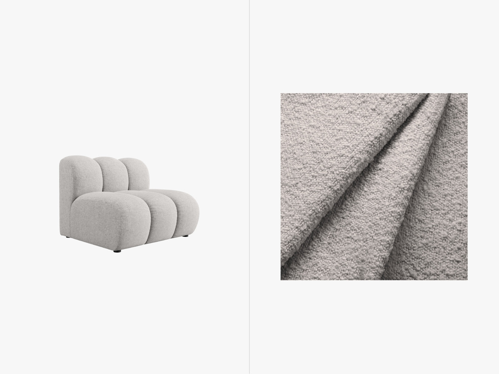 Lupine Modul Armless 1 Sitzer in Light Grey präsentiert im Onlineshop von KAQTU Design AG. Modulares Sofa ist von Micadoni