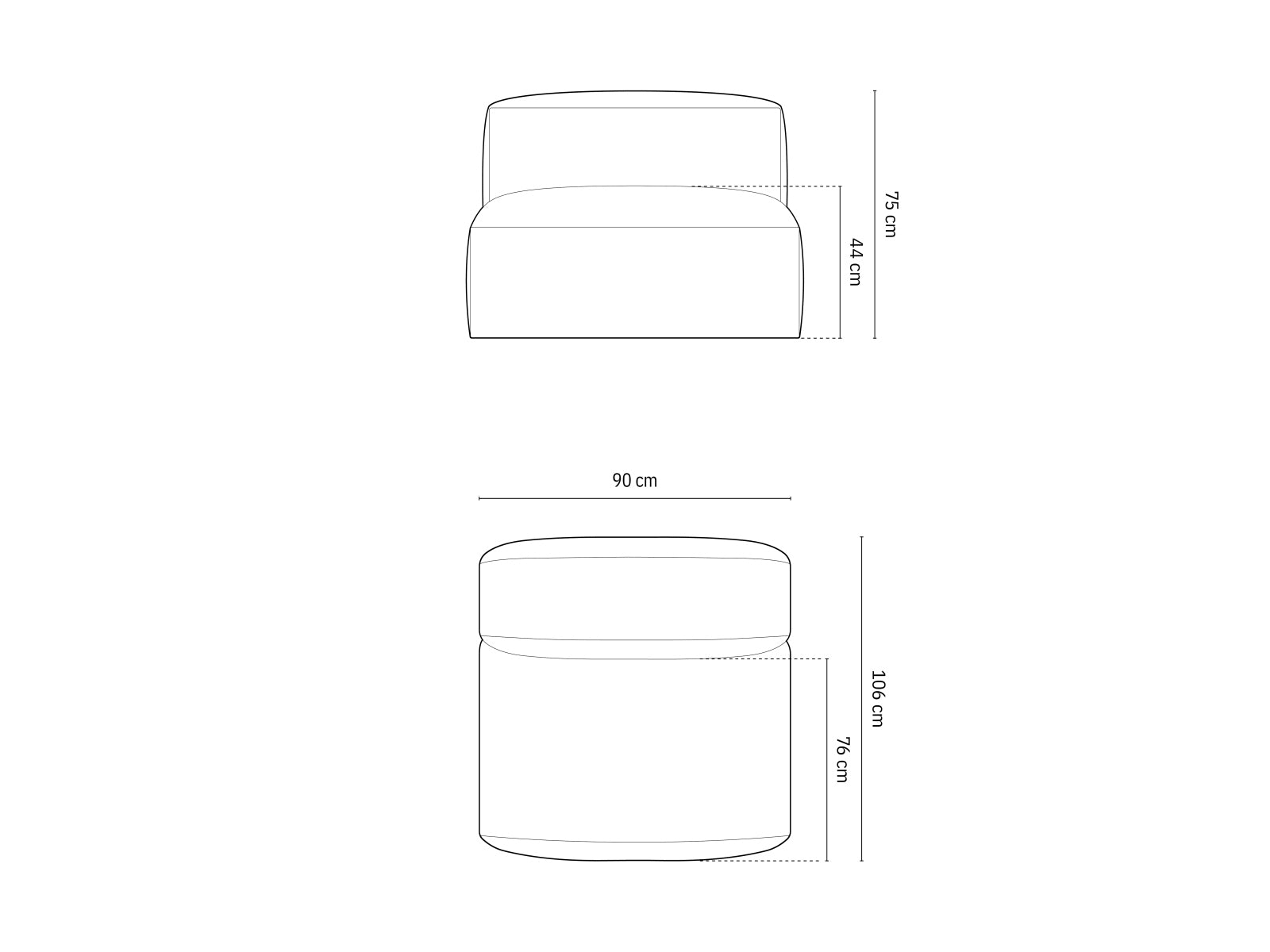 Eleganter Martina Modul Armless 1 Sitzer in trendigem Moosgrün, ideal für kreative Raumlösungen und modernes Wohndesign.
