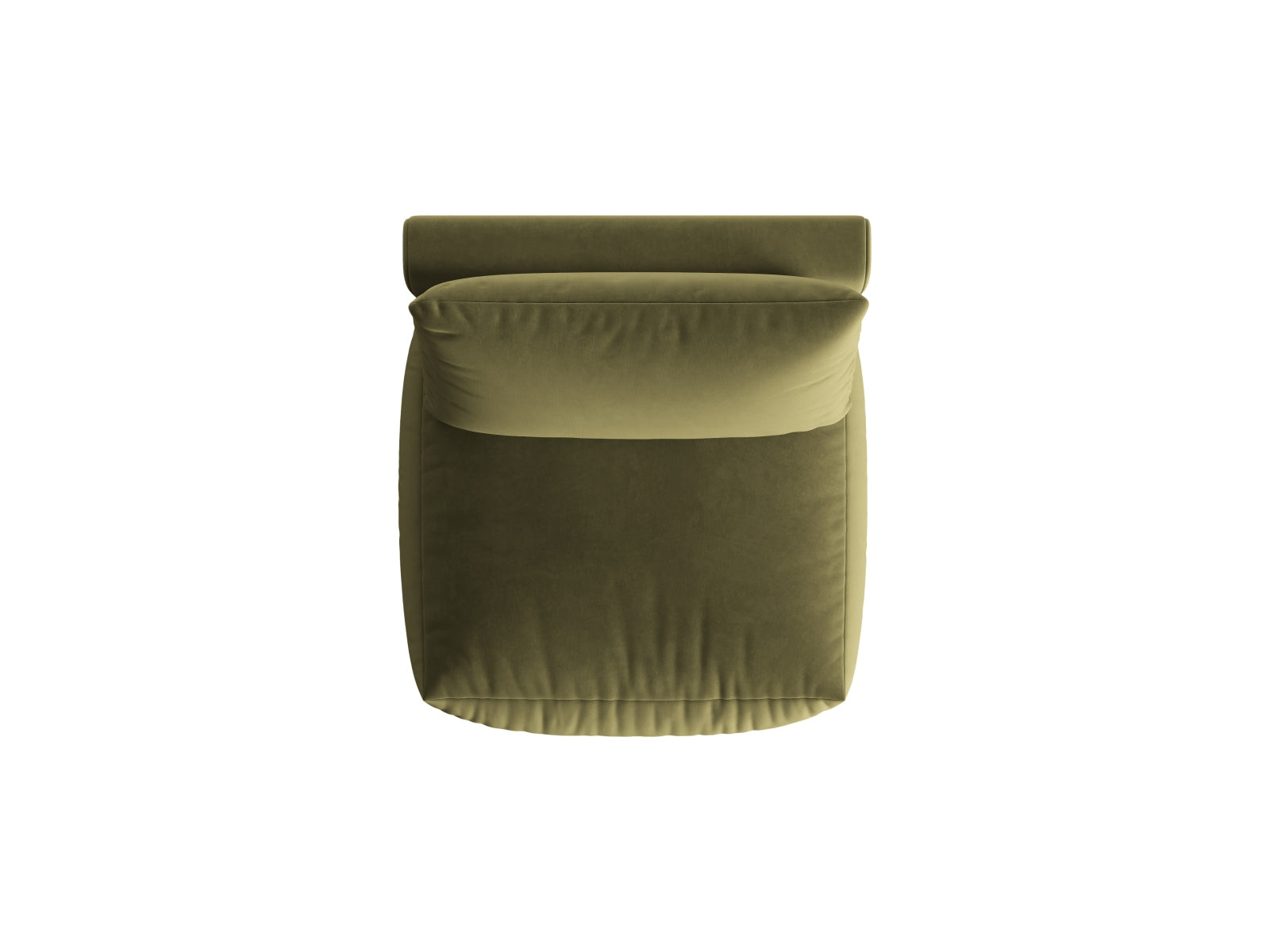 Eleganter Chris Velour Modul Armless 1 Sitzer in sanftem Hellgrün, ideal für kreative Raumgestaltungen und flexible Sitzarrangements.