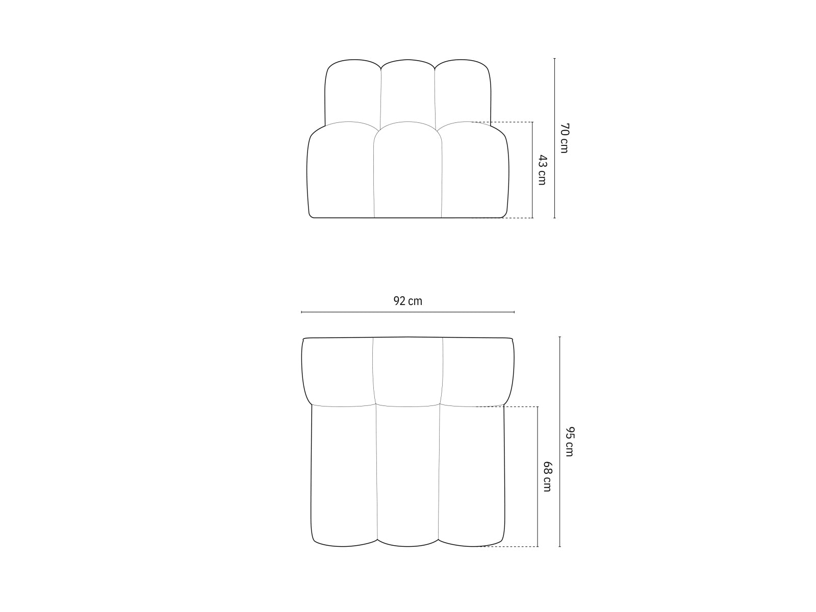 Stylischer Lupine Modul Armless 1 Sitzer in neutralem Grau, perfekt für anpassbare und zeitgemäße Wohnkonzepte.