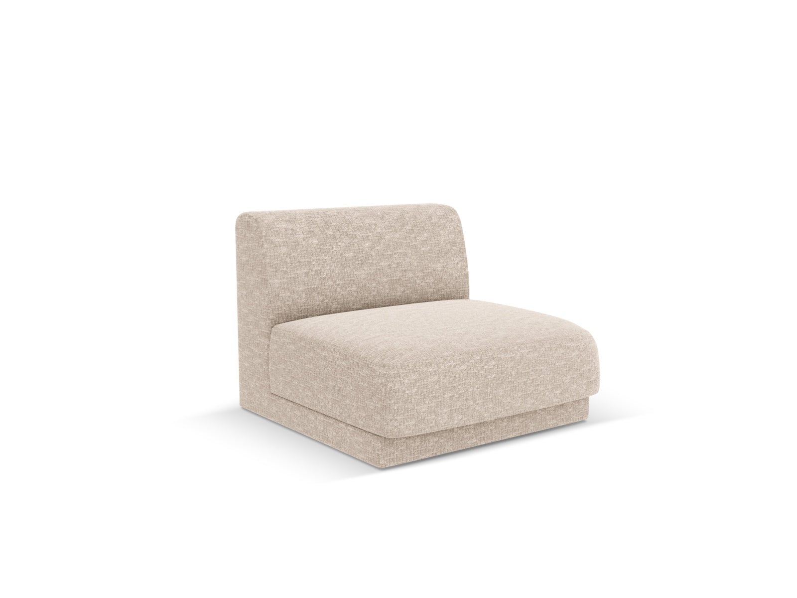 Beige Miley Modul Armless 1 Sitzer von Micadoni, stilvolles modulares Sofa ohne Armlehnen, ideal für moderne Wohnräume.