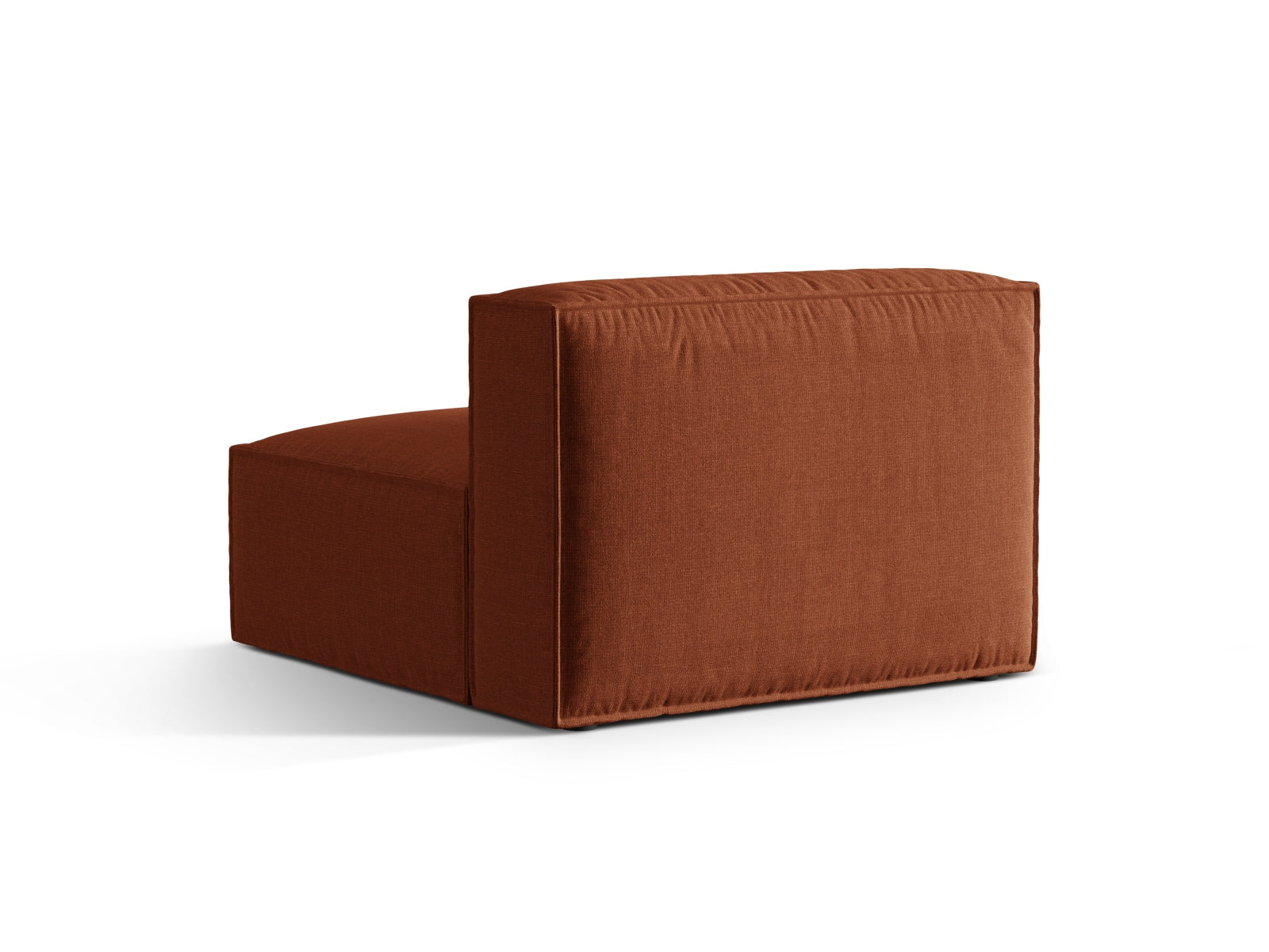 Elegantes, armfreies 1-Sitzer-Modul Nuria in warmem Ziegelrot, ideal für individuelle Sofa-Arrangements und modernes Wohndesign.