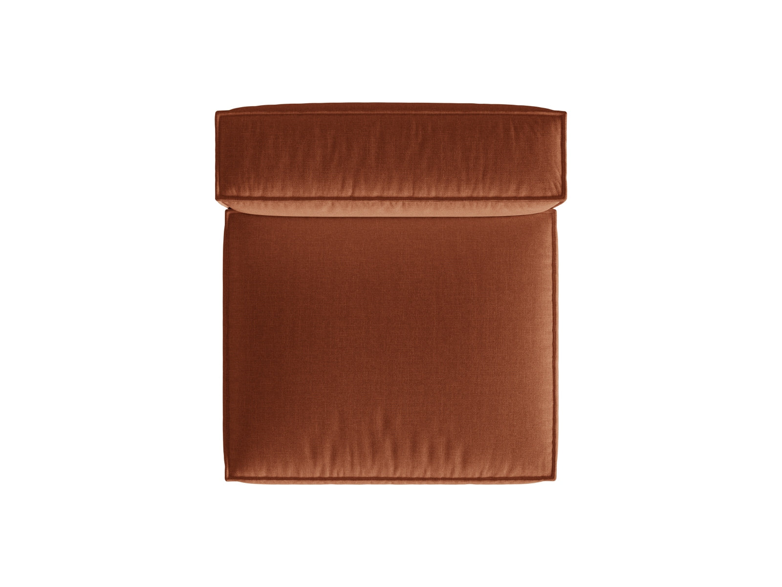 Stylisches, armfreies 1-Sitzer-Modul Nuria in ansprechendem Ziegelrot, perfekt für kreative Sofa-Kombinationen und zeitgemäße Einrichtung.
