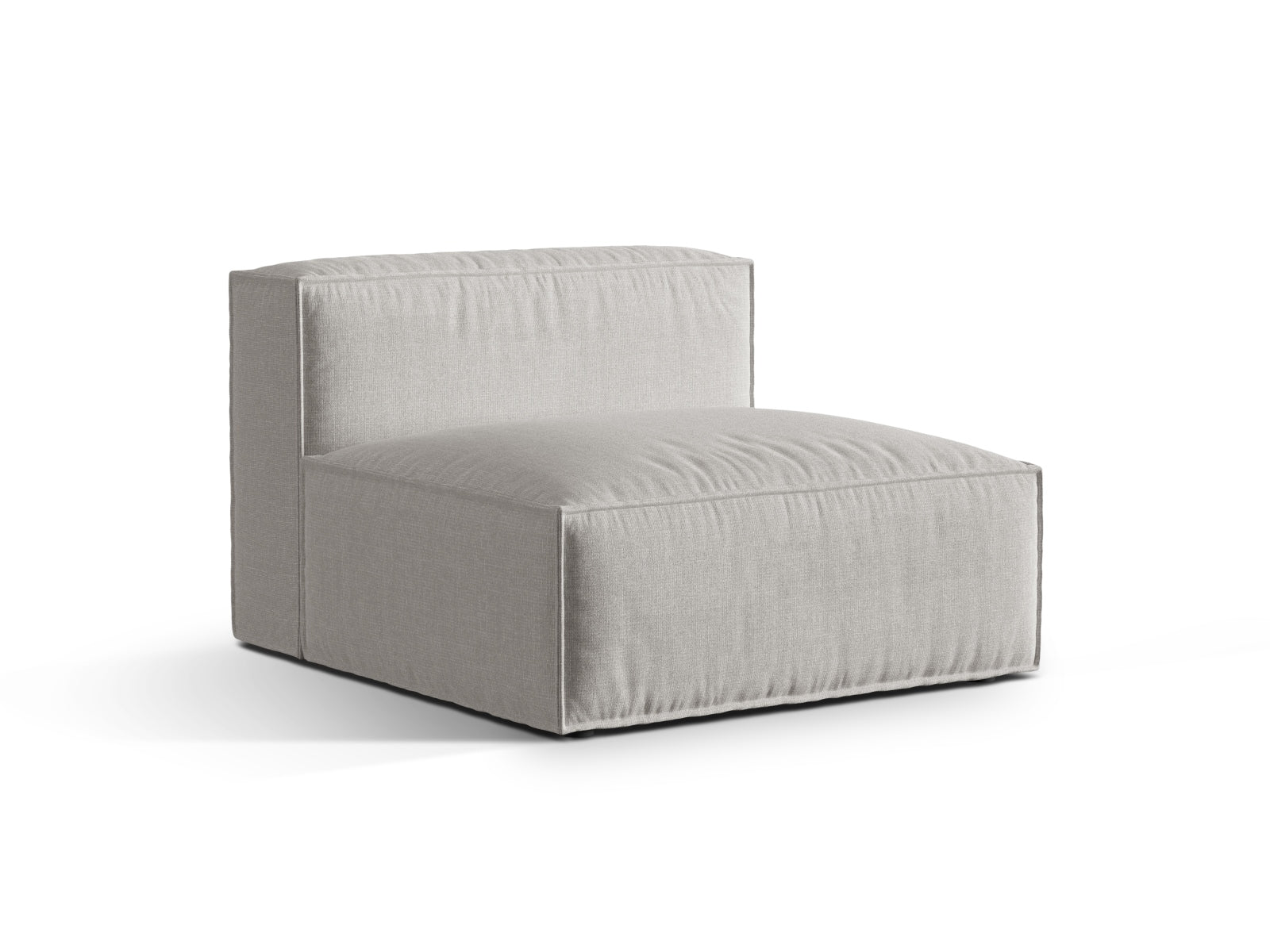Elegantes 1-Sitzer Modul Armless Nuria in hellem Grau, ideal für individuelle Sofa-Kombinationen im modernen Wohnraum.