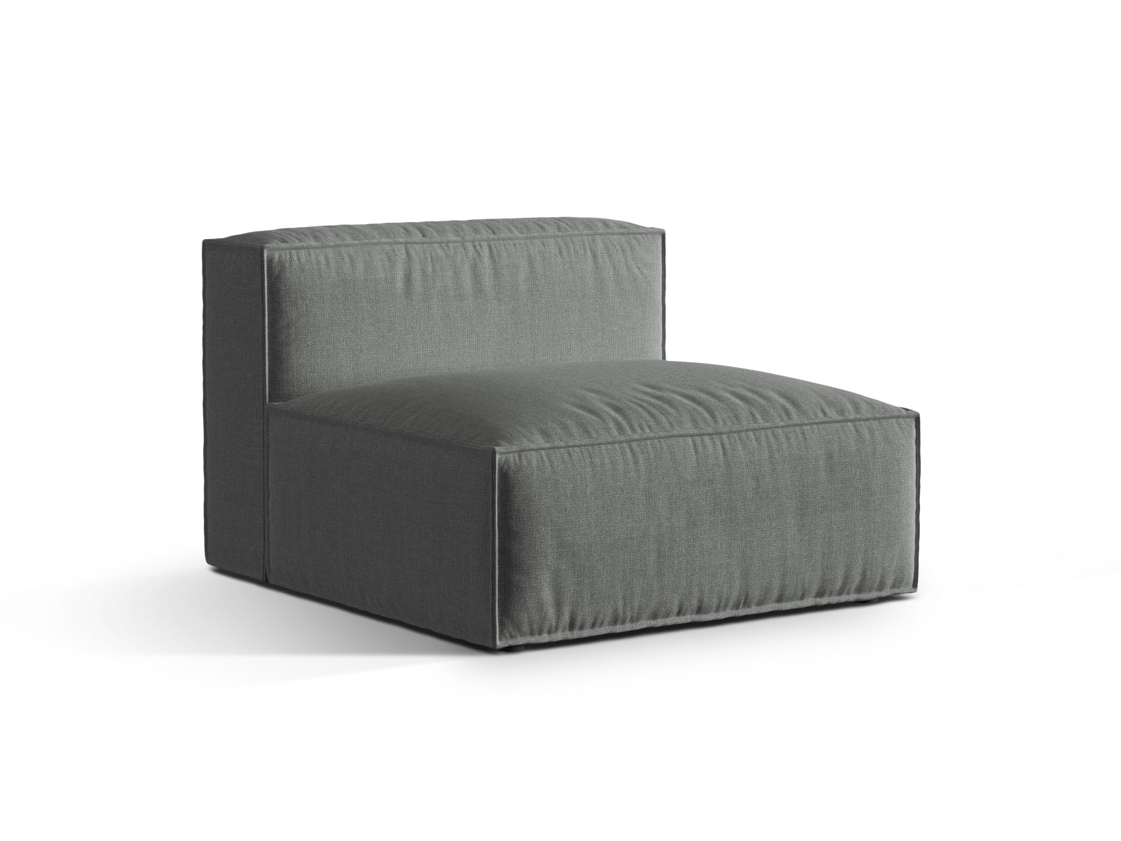 Elegantes 1-Sitzer Modul Armless Nuria in stilvollem Grau, ideal für individuelle Sofa-Kombinationen im modernen Wohnraum.