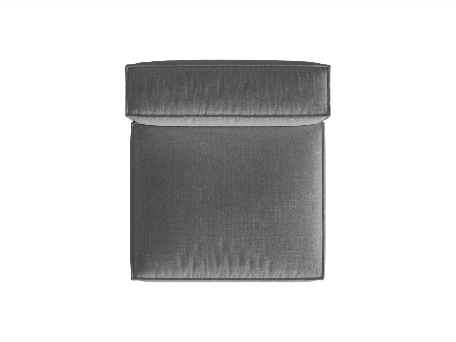 Stylisches, graues 1-Sitzer-Modul ohne Armlehnen aus der Nuria-Serie, perfekt für moderne und anpassbare Wohnkonzepte.