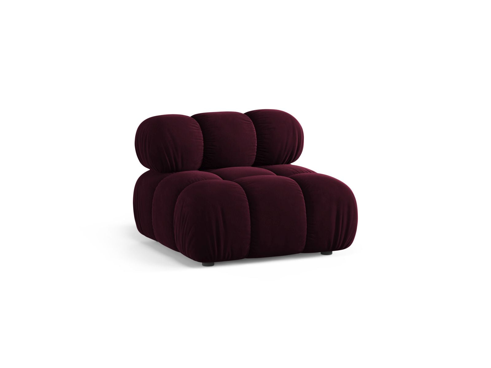 Elegantes 1-Sitzer Modul ohne Armlehnen in Burgundy-Venus, Teil des modulares Sofas Bellis von Micadoni, ideal für stilvolle Wohnräume.