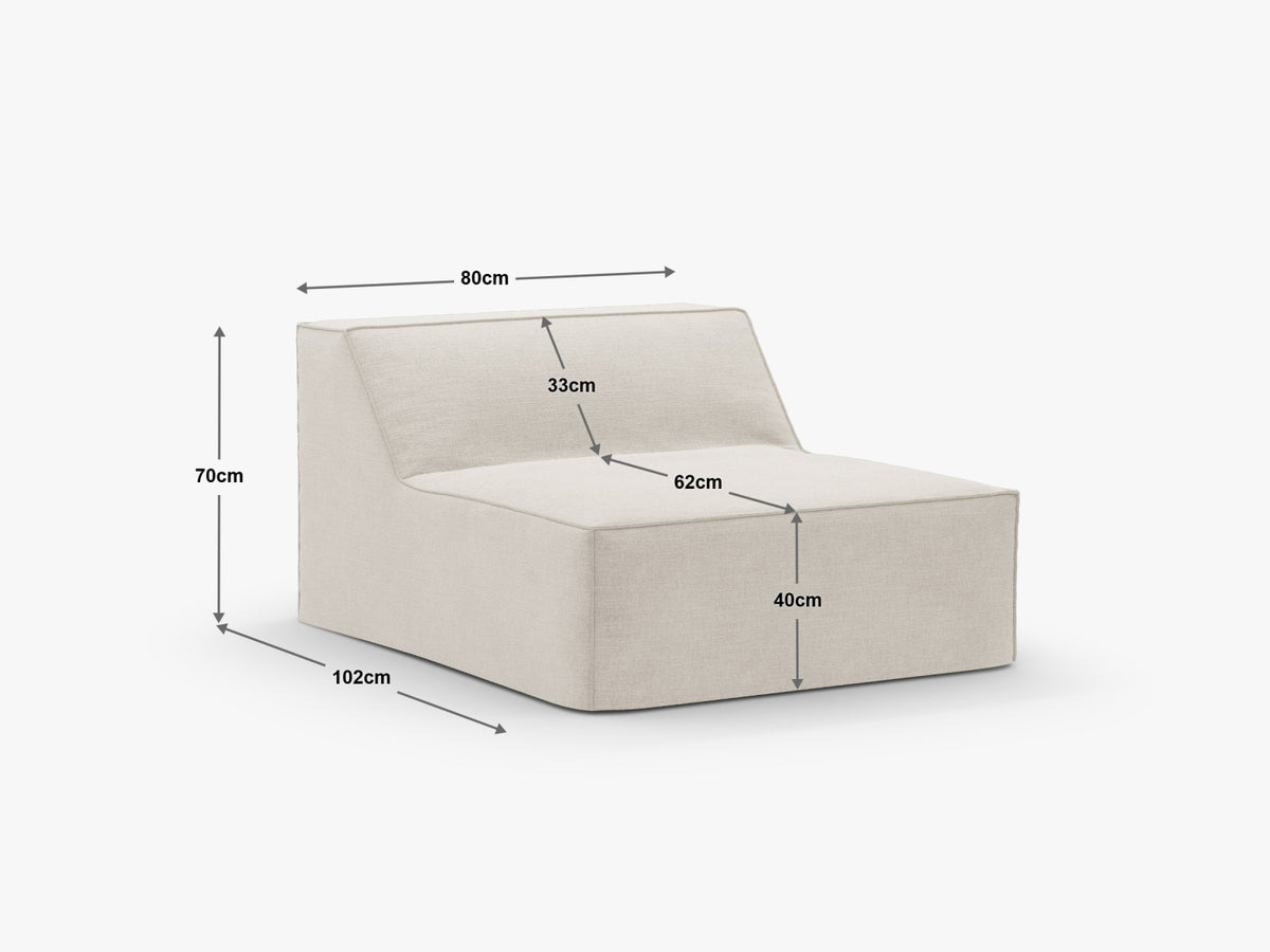 Jodie Modul Armless 1 Sitzer mit abnehmbaren Bezug in Warm grey-LINS präsentiert im Onlineshop von KAQTU Design AG. Modulares Sofa ist von Micadoni