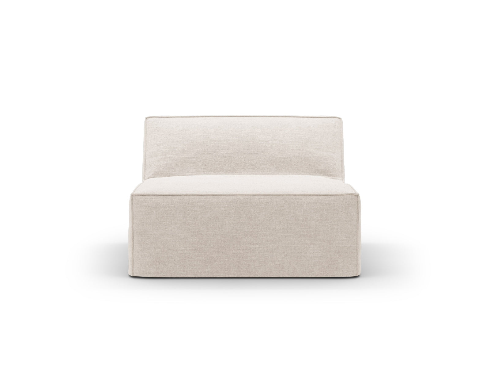 Beige Jodie Modul Armless 1 Sitzer von Micadoni, elegantes Sofa-Element ohne Armlehnen, perfekt für kreative Raumgestaltungen und vielseitige Kombinationen.