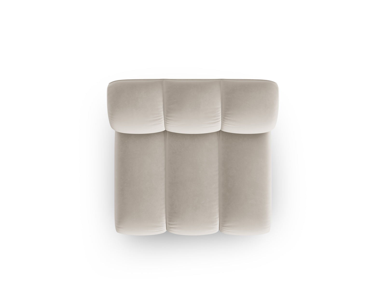 Beige Velour-Sitzmodul ohne Armlehnen von Micadoni, ideal für stilvolle und flexible Wohnkonzepte, bietet Komfort und Design.
