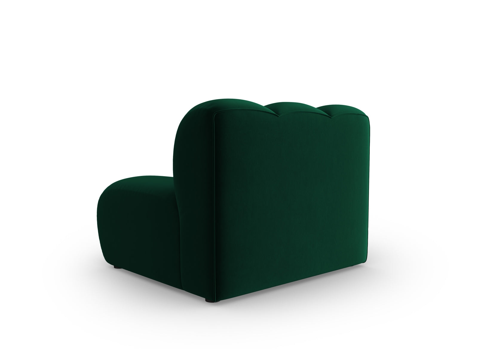 Stilvoller Lupine Velour Modul Armless 1 Sitzer in edlem Flaschengrün, perfekt für moderne Wohnkonzepte und individuelle Sitzlösungen.