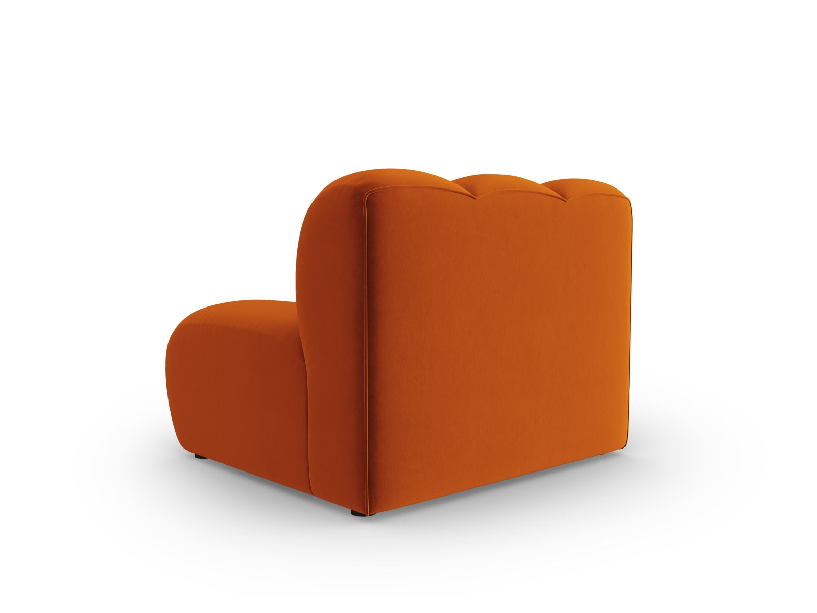 Modularer Lupine Velour 1-Sitzer ohne Armlehnen in ansprechendem Terracotta, perfekt für kreative Wohnkonzepte und gemütliche Sitzgelegenheiten.