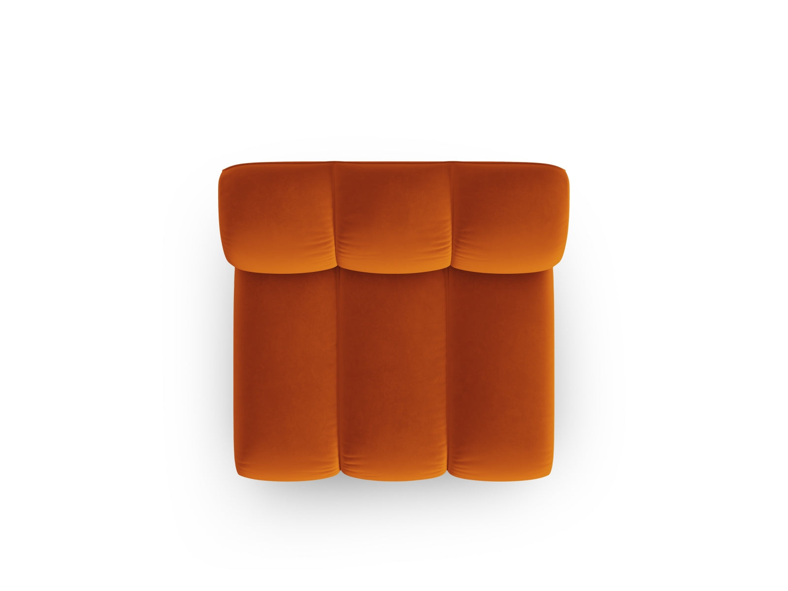 Eleganter Lupine Velour 1-Sitzer ohne Armlehnen in warmem Terracotta, ideal für stilvolle und flexible Wohnräume.