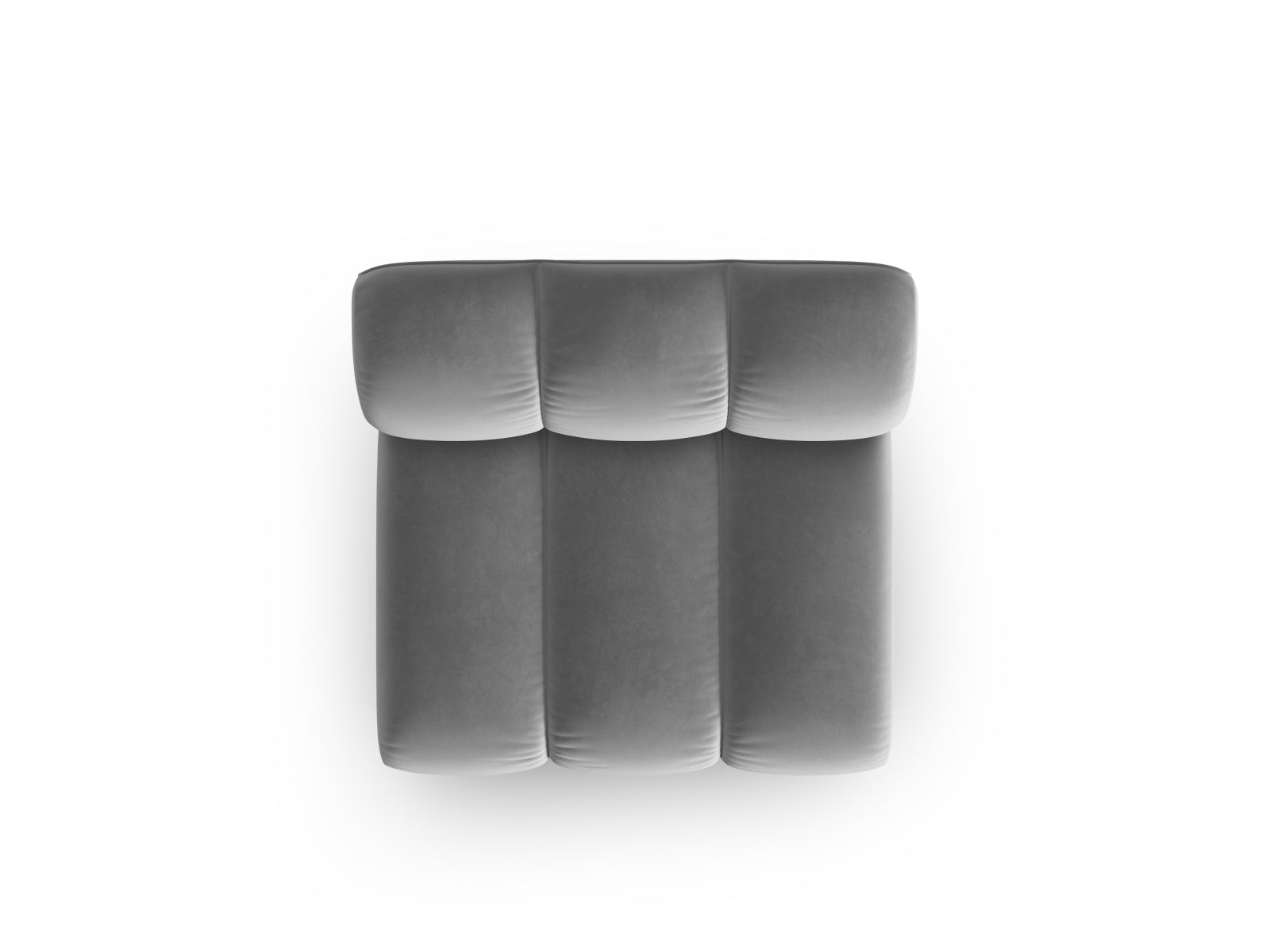 Eleganter Lupine Velour Modul Armless 1 Sitzer in zeitlosem Grau, ideal für moderne Wohnkonzepte und flexible Sitzarrangements.
