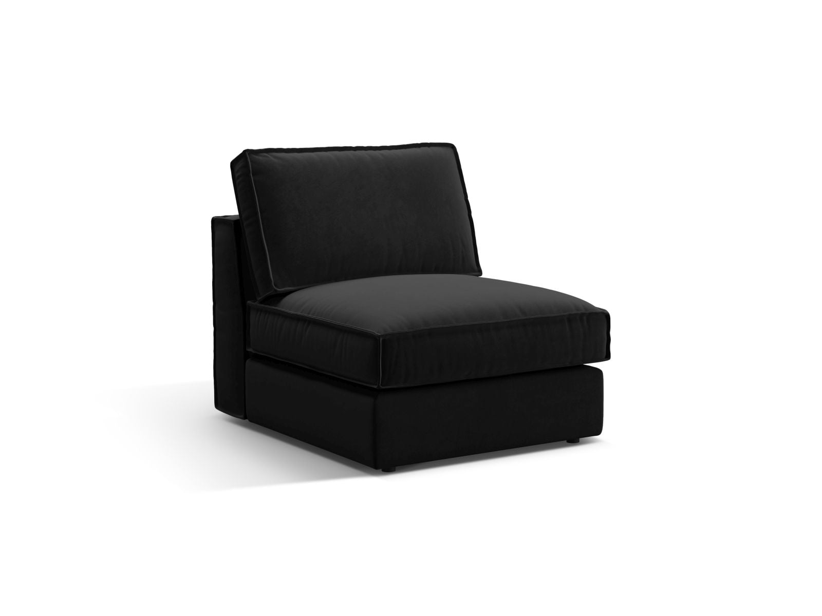 Elegantes 1-Sitzer Modul Armless Pola in stilvollem Schwarz, ideal für individuelle Sofa-Kombinationen im modernen Wohnraum.