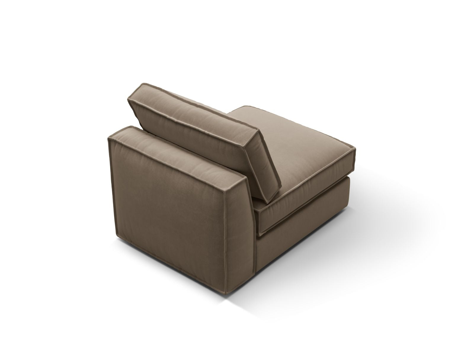 Elegantes, armfreies 1-Sitzer Modul Pola in graubraun von Micadoni, ideal für individuelle Sofa-Layouts und zeitgemäße Einrichtung.