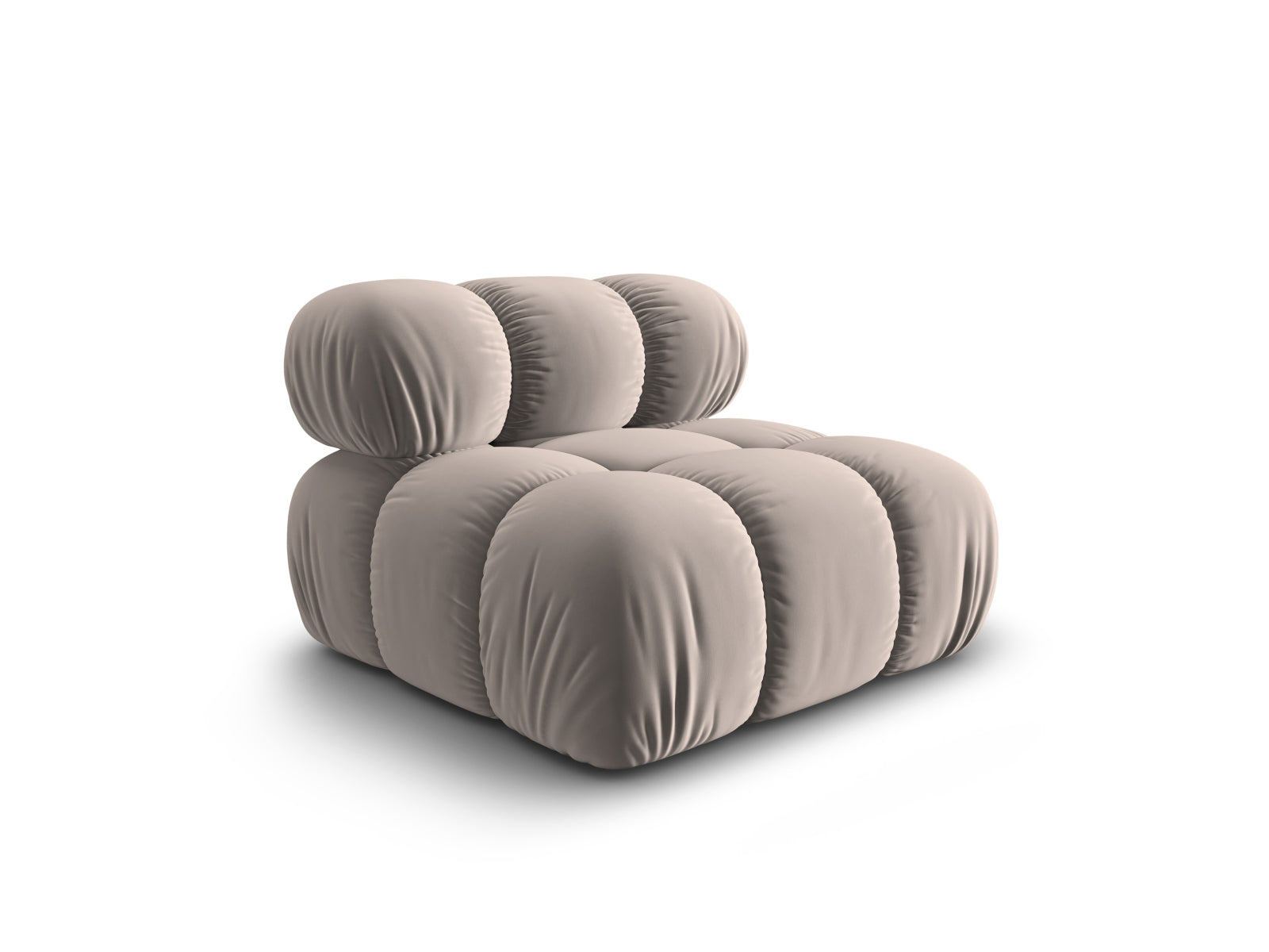 Stylischer Bellis Velour Modul Armless 1 Sitzer in edlem Cappuccino-Bluvel, perfekt für kreative Raumgestaltungen und komfortable Sitzmöglichkeiten.