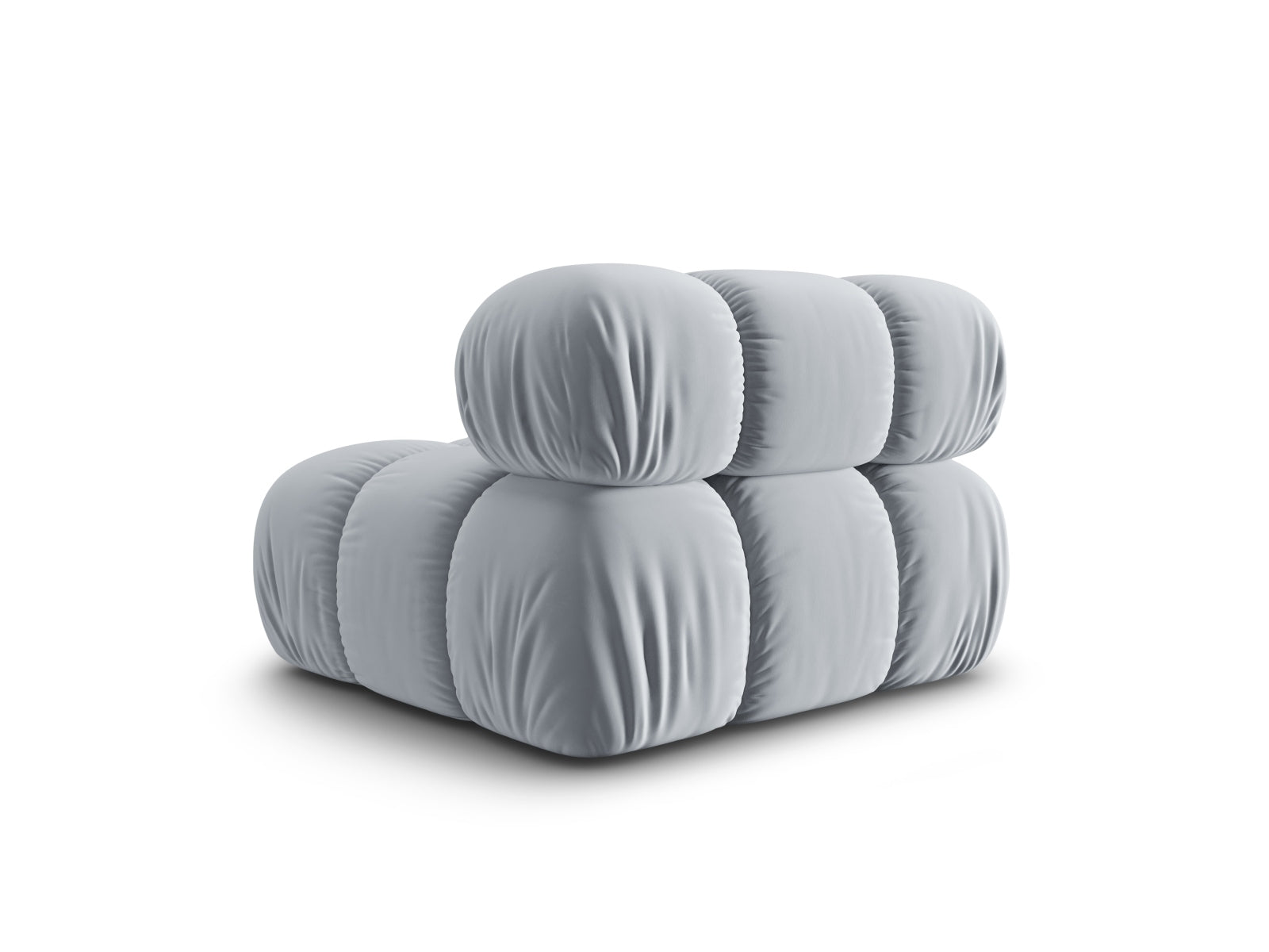Stylischer Bellis Velour Modul Armless 1 Sitzer in zartem Hellblau, perfekt für moderne Wohnräume und individuelle Gestaltungsmöglichkeiten.