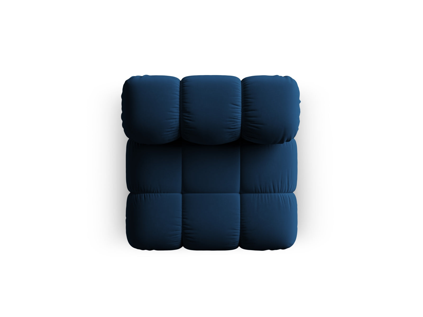 Eleganter Bellis Velour Modul Armless 1 Sitzer in Royal Blue, ideal für kreative Wohnkonzepte und stilvolle Akzente in jedem Raum.