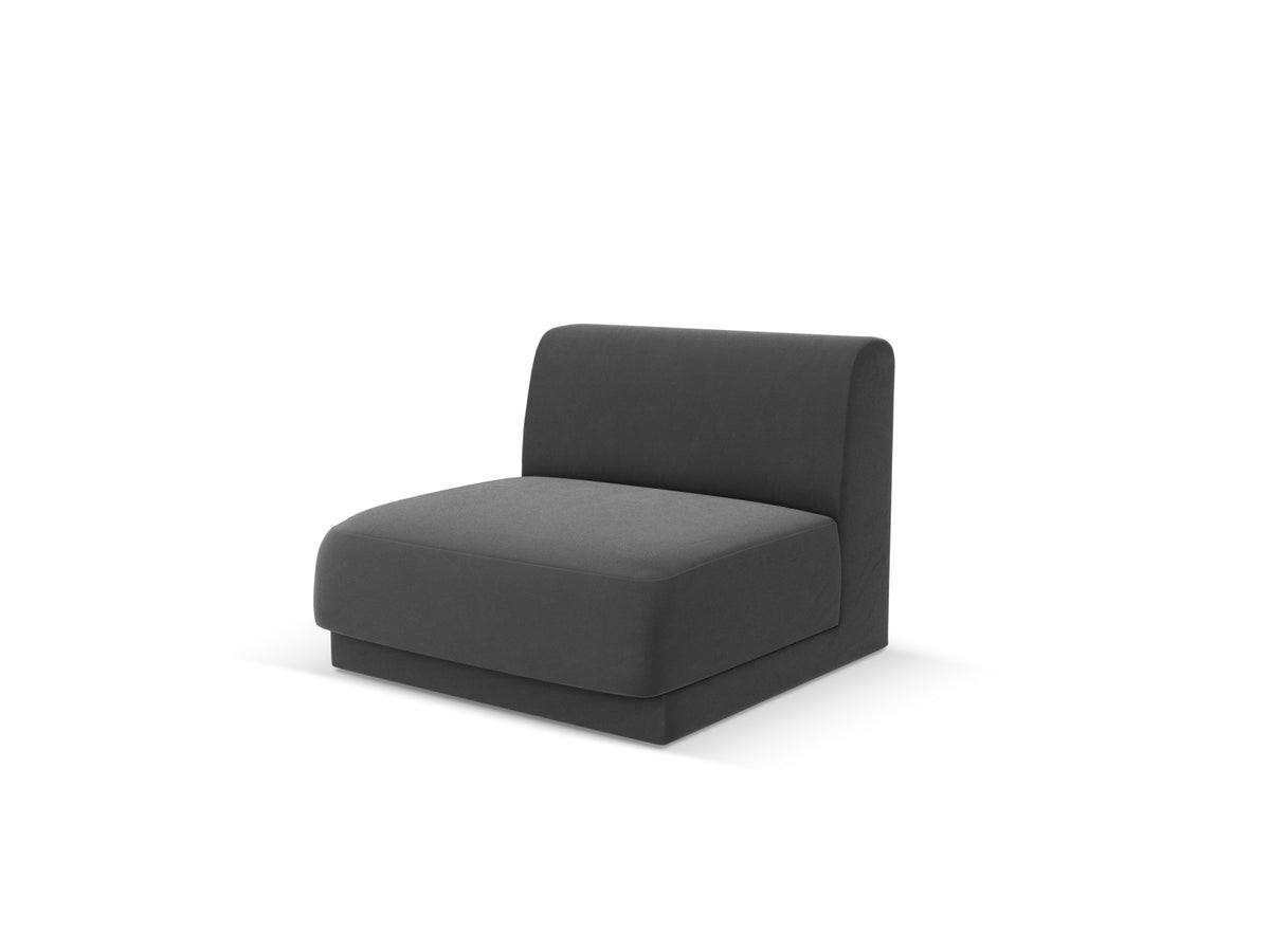 Miley Velour Modul Armless 1 Sitzer in Grey-Bluvel präsentiert im Onlineshop von KAQTU Design AG. Modulares Sofa ist von Micadoni