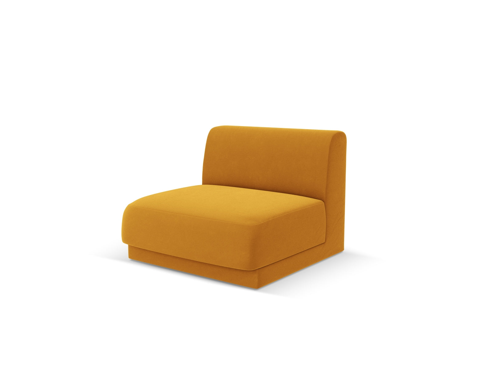 Eleganter Miley Velour Modul Armless 1 Sitzer in Gelb-Blau, ideal für stilvolle Wohnräume. Teil der vielseitigen Sofa-Kollektion von Micadoni.