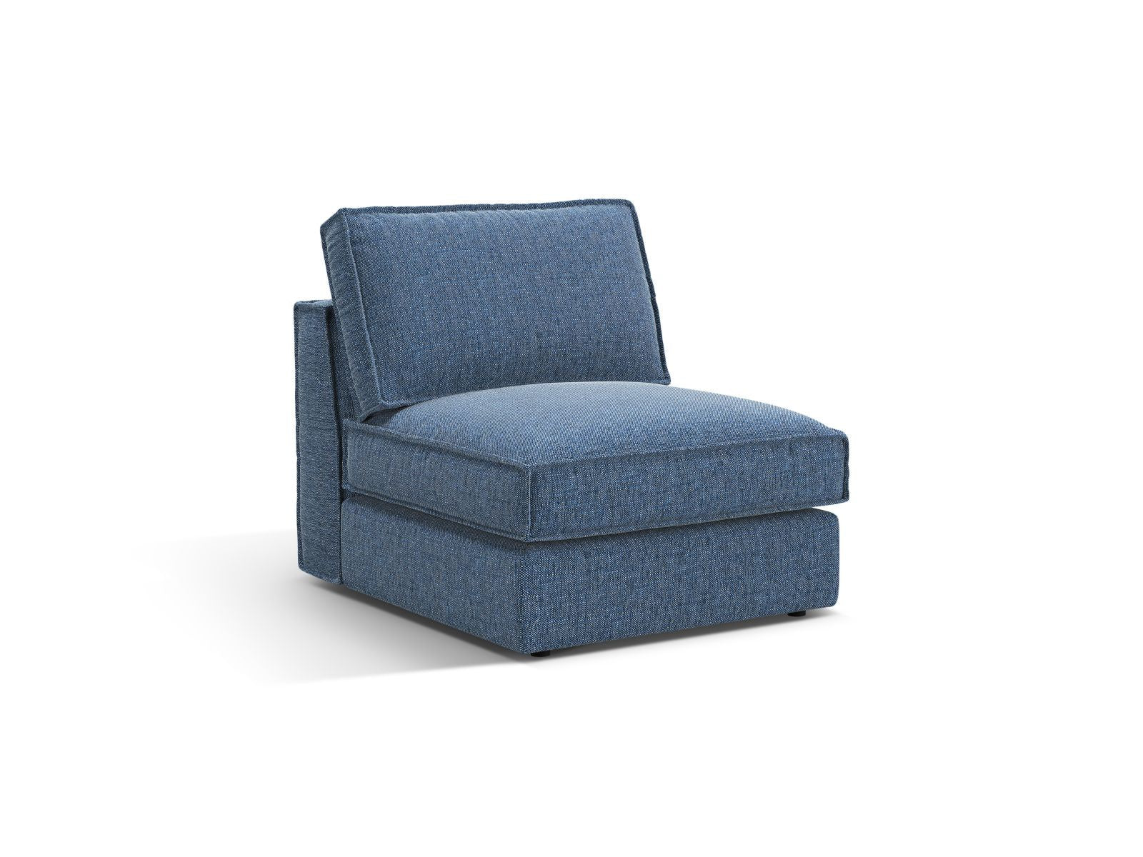 Elegantes 1-Sitzer Modul ohne Armlehnen in Dunkelblau, ideal für individuelle Sofa-Kombinationen im modernen Wohnraum.