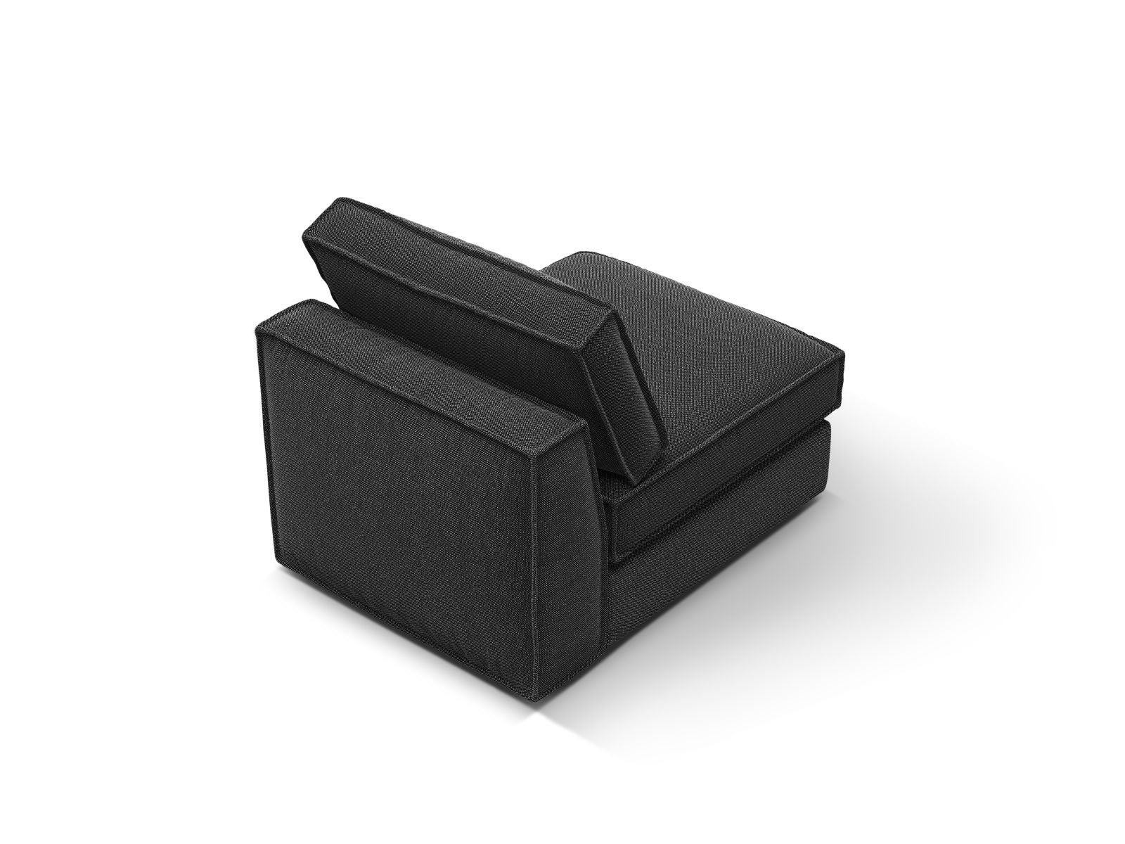 Elegantes, armfreies 1-Sitzer-Modul in Schwarz aus der Pola-Kollektion von Micadoni, ideal für moderne und anpassbare Wohnräume.