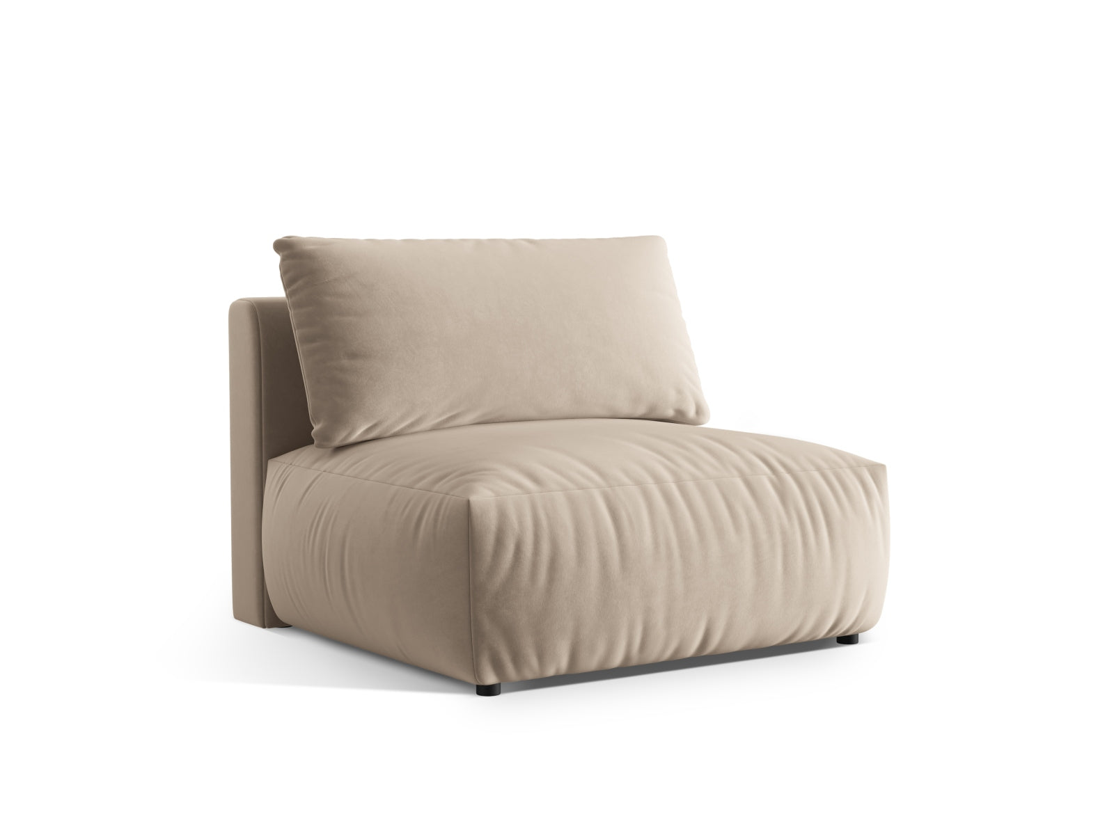 Stylischer Chris Velour Modul Armless 1 Sitzer in zartem Ecru, perfekt für moderne Wohnkonzepte und entspannende Sitzgelegenheiten.