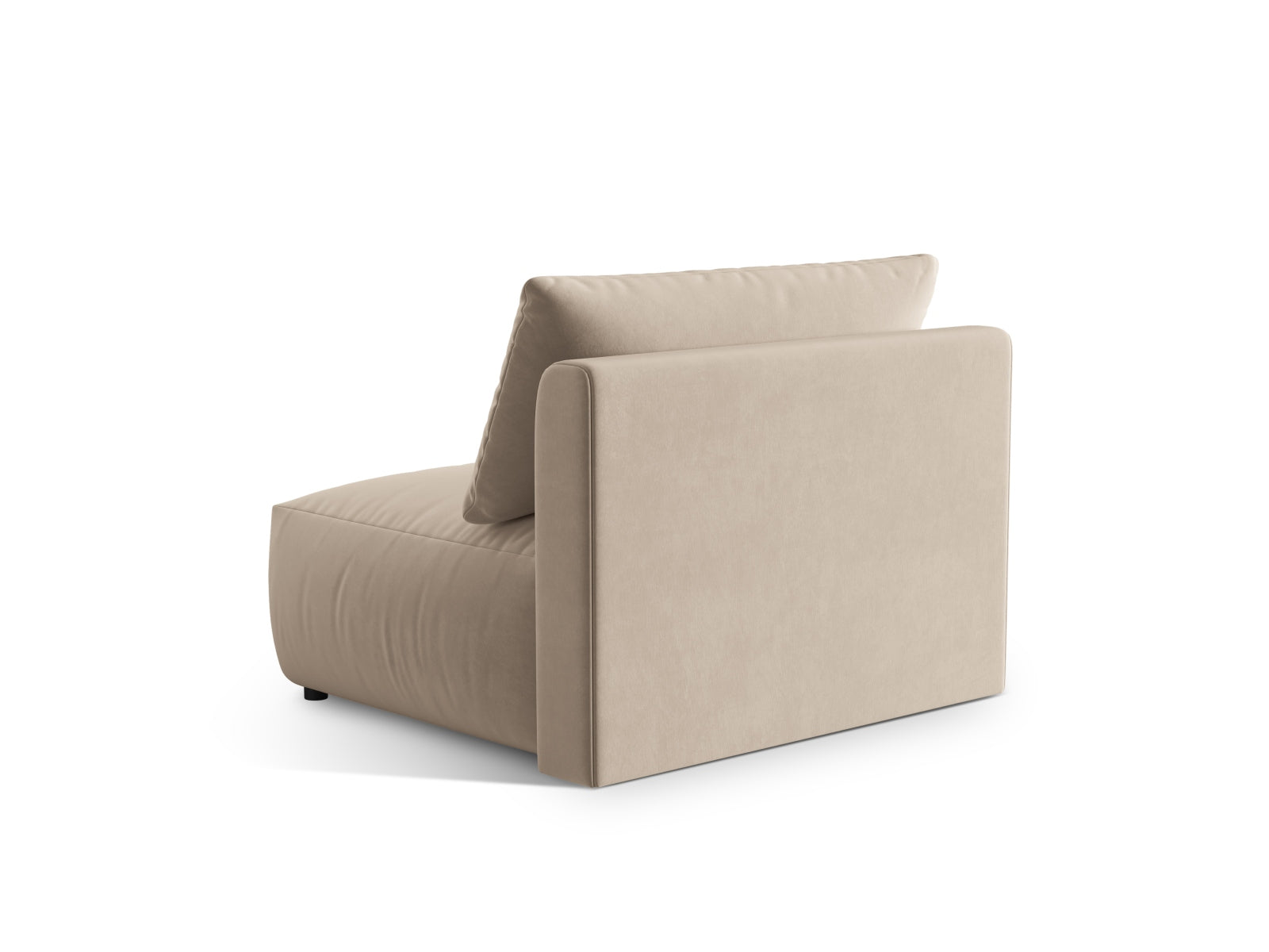 Eleganter Chris Velour Modul Armless 1 Sitzer in sanftem Ecru, ideal für stilvolle Wohnräume und gemütliche Entspannungsecken.