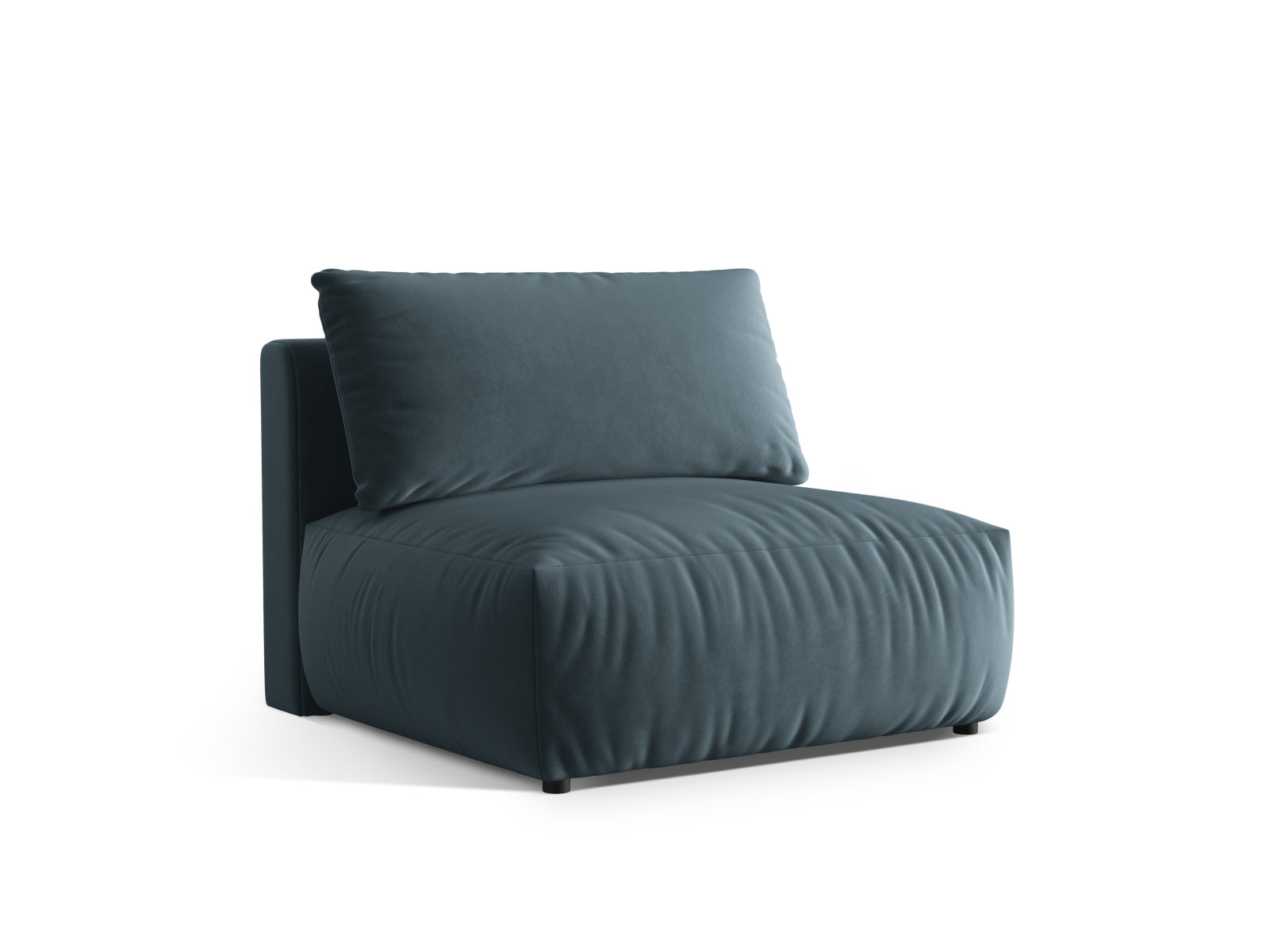 Stylischer Chris Velour Modul Armless 1 Sitzer in zartem Pastellblau, perfekt für moderne Wohnkonzepte und individuelle Sitzlösungen.