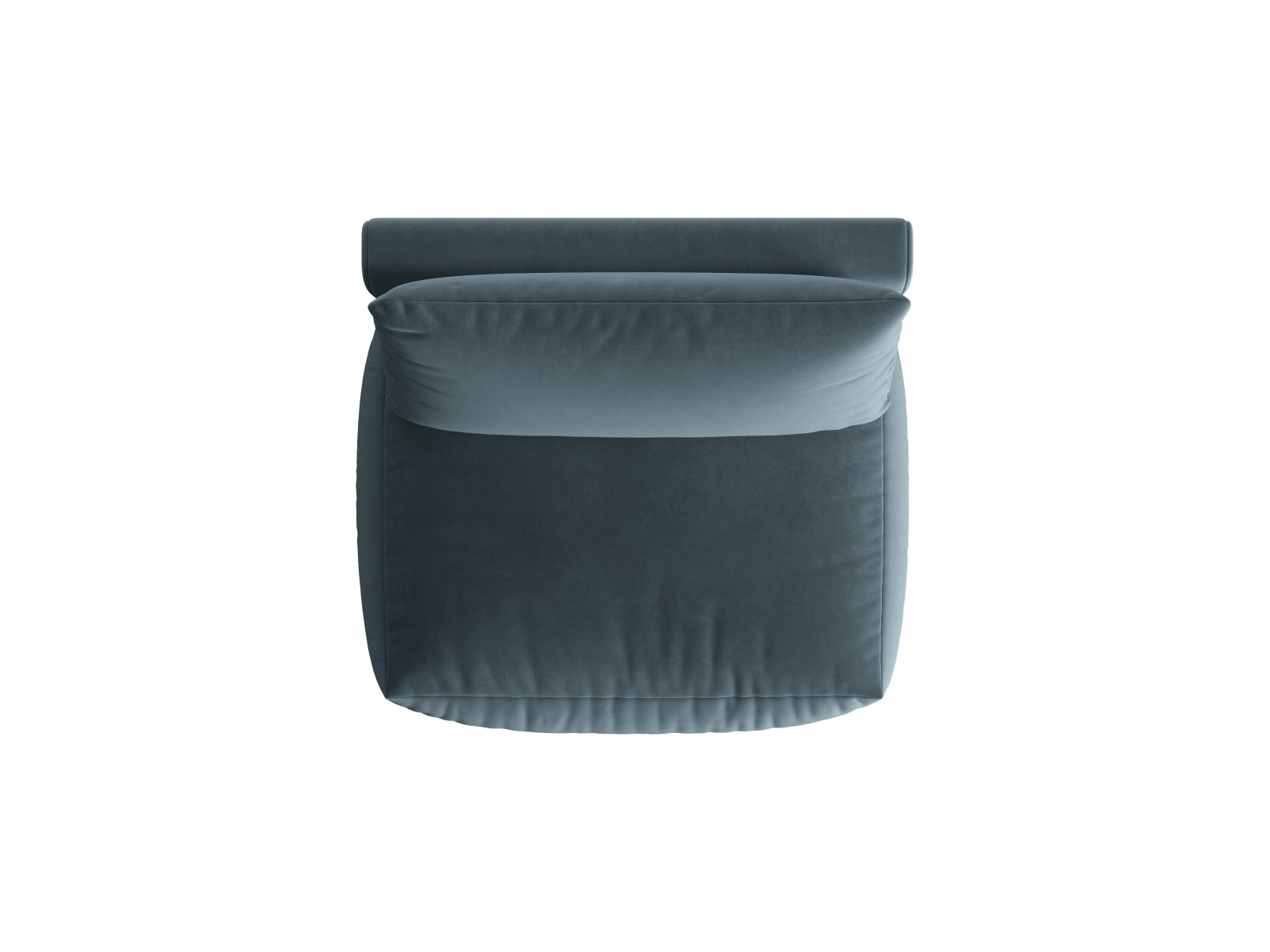 Stylischer Chris Velour Modul Armless 1 Sitzer in zartem Pastellblau, perfekt für moderne Wohnkonzepte und individuelle Sitzlösungen.