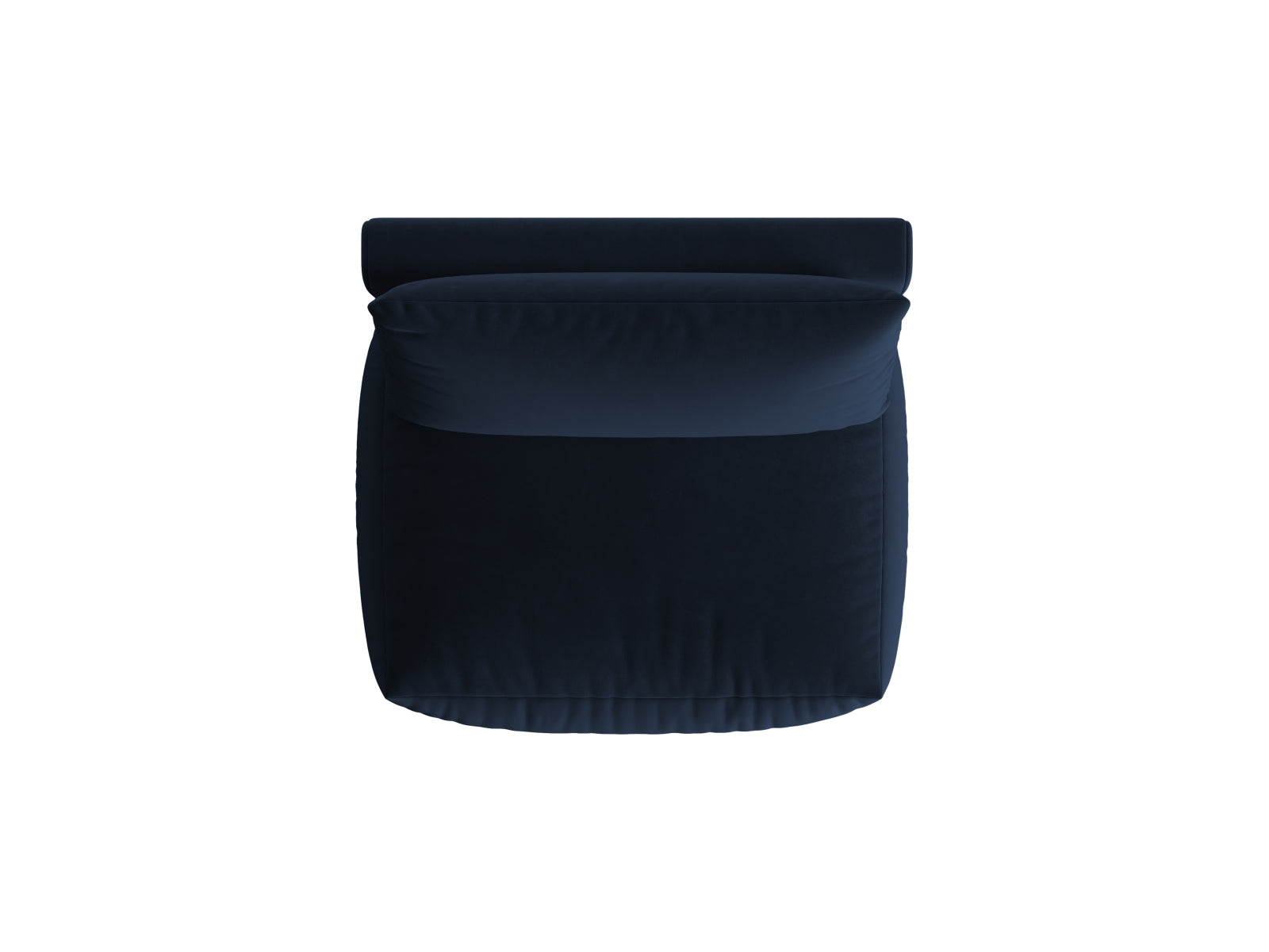 Stylischer Chris Velour Modul Armless 1 Sitzer in edlem Blau, perfekt für moderne Wohnkonzepte und individuelle Sitzlösungen.