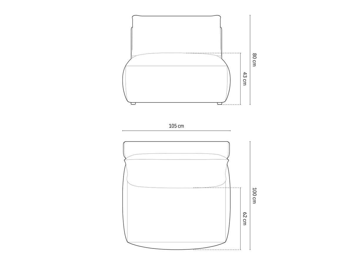 Chris Modul Armless 1 Sitzer in Sand-LINS präsentiert im Onlineshop von KAQTU Design AG. Modulares Sofa ist von Micadoni