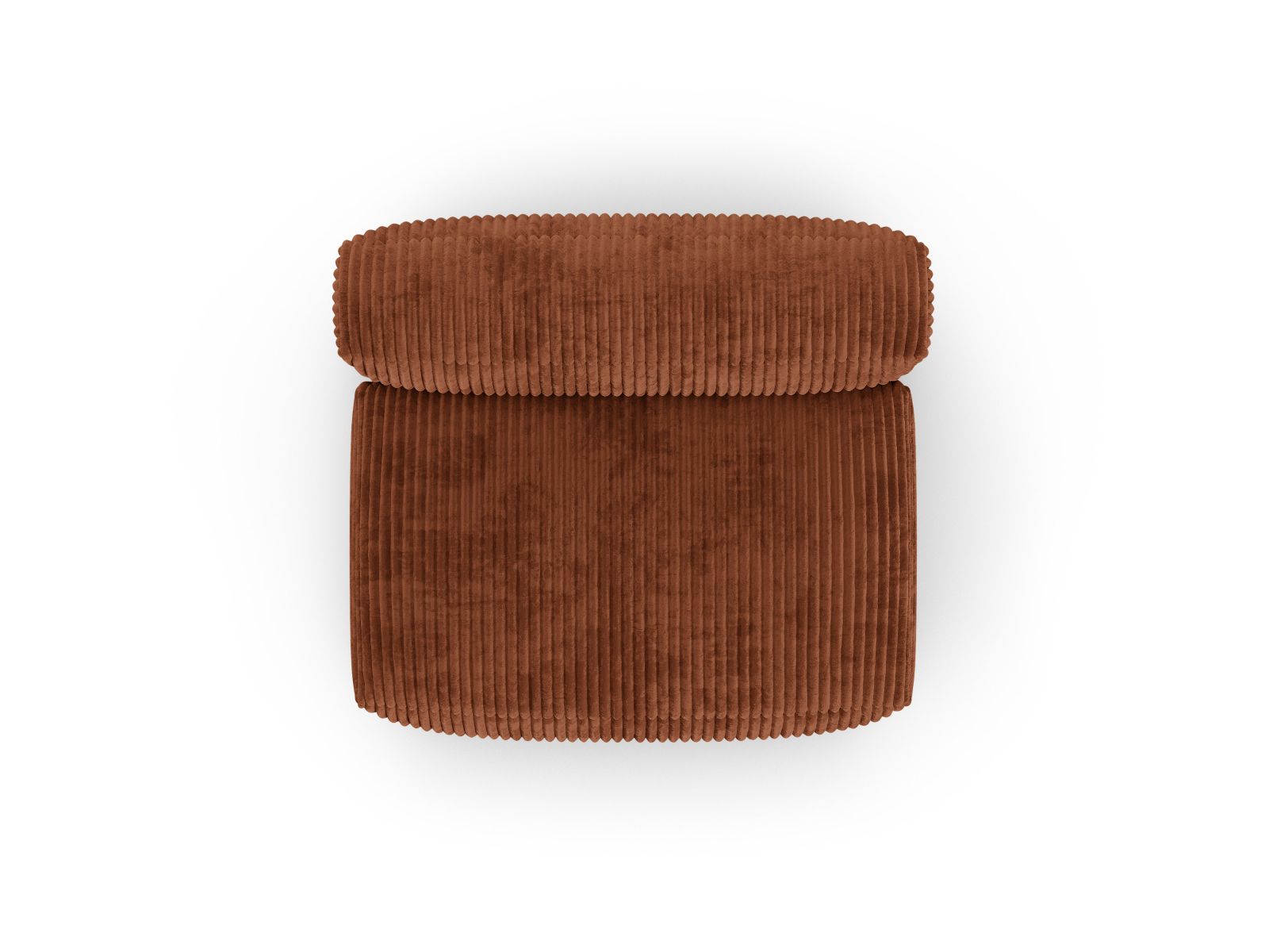Stilvolles 1-Sitzer Sofa Martina Wide XL in ansprechendem Ziegelrot, perfekt für gemütliche Ecken und zeitgemäße Inneneinrichtungen.