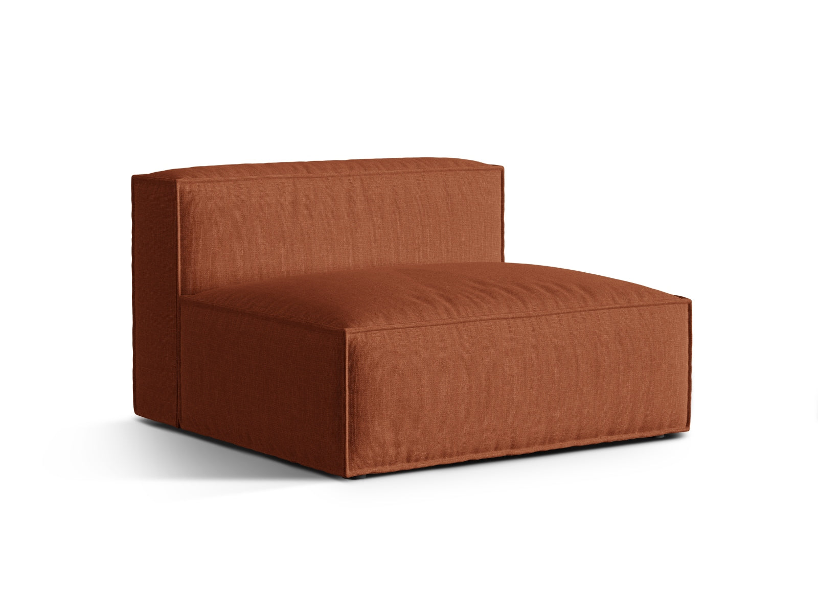 Elegantes 2-Sitzer Modul Armless Nuria in warmem Ziegelrot, ideal für moderne Wohnräume und vielseitige Sofa-Kombinationen.