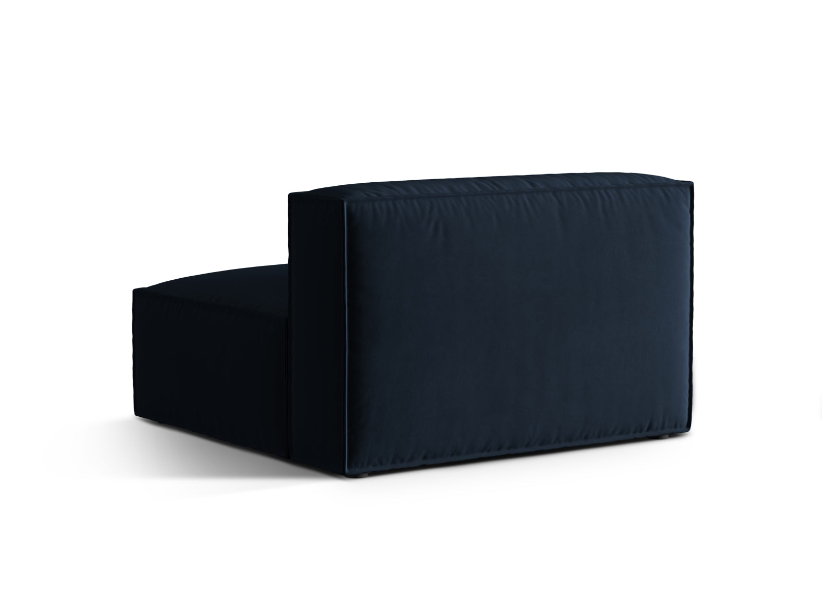 Stilvolles, dunkelblaues Nuria Velour Modul Armless 2 Sitzer Sofa von Micadoni, perfekt für zeitgemäße Inneneinrichtungen.