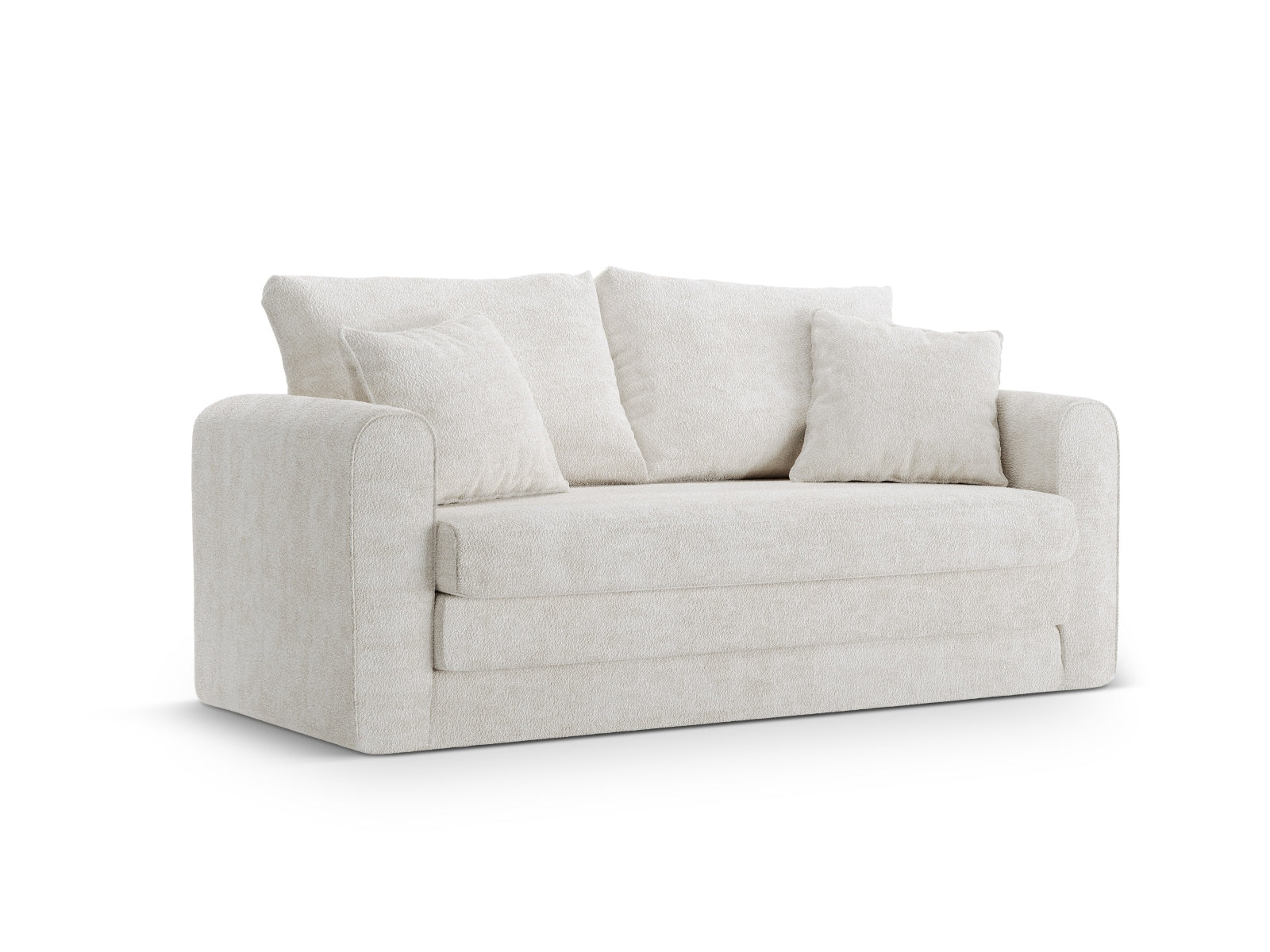 Elegantes Lido 2-Sitzer Sofa in hellem Beige mit Schlaffunktion, perfekt für moderne Wohnzimmer und flexible Schlaflösungen.